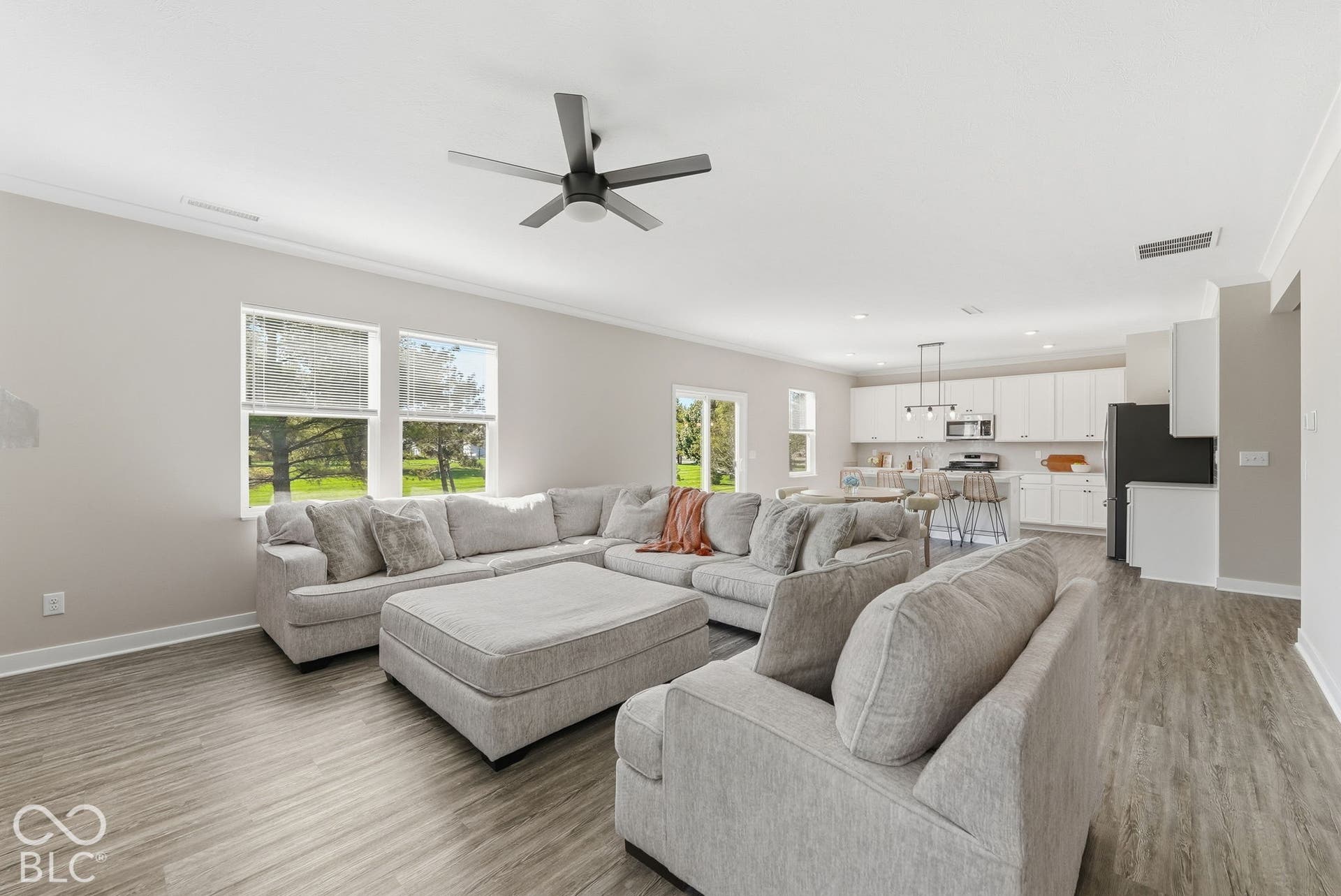 Open concept and so much natural light!