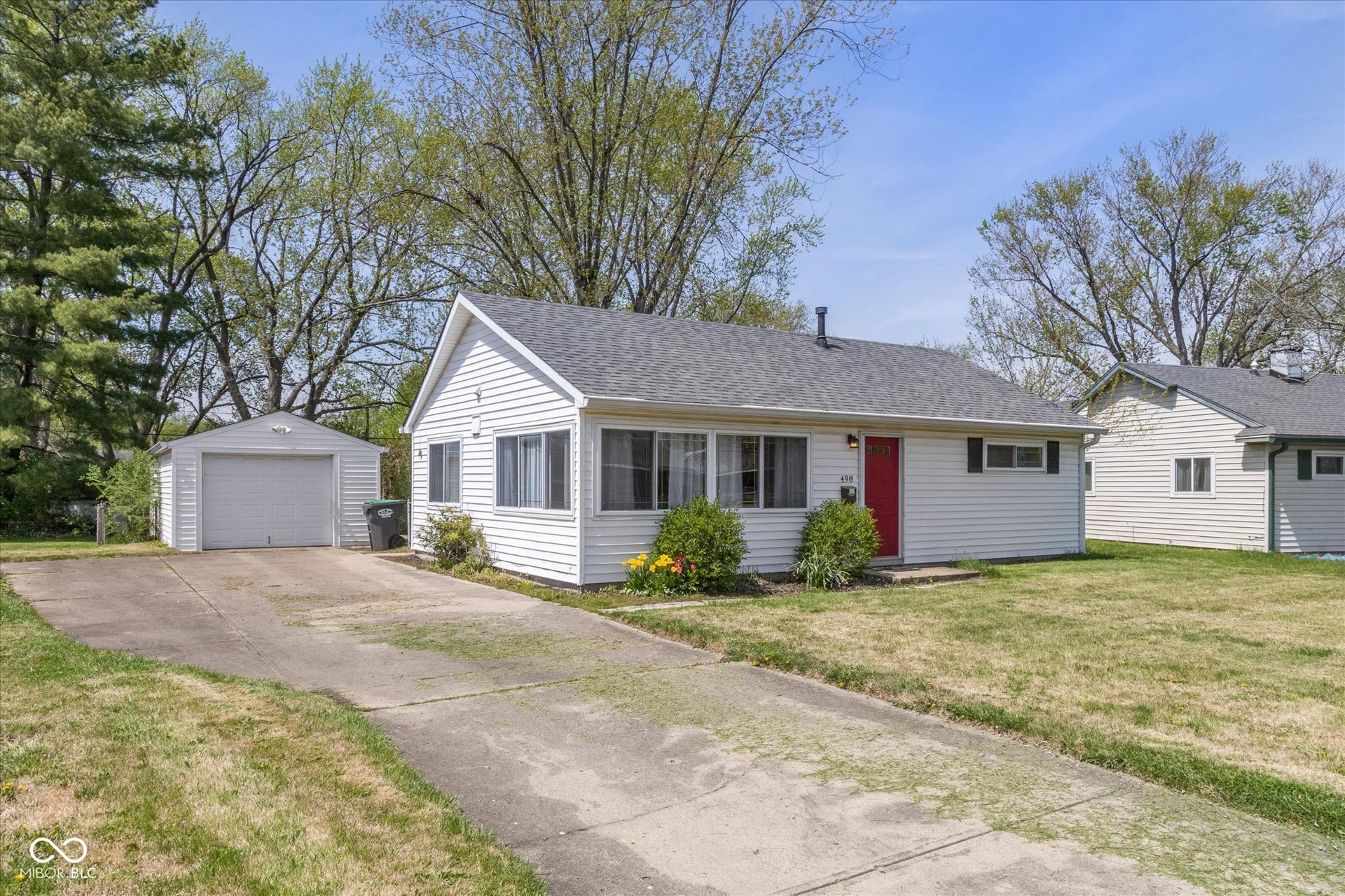 Front of home and Garage