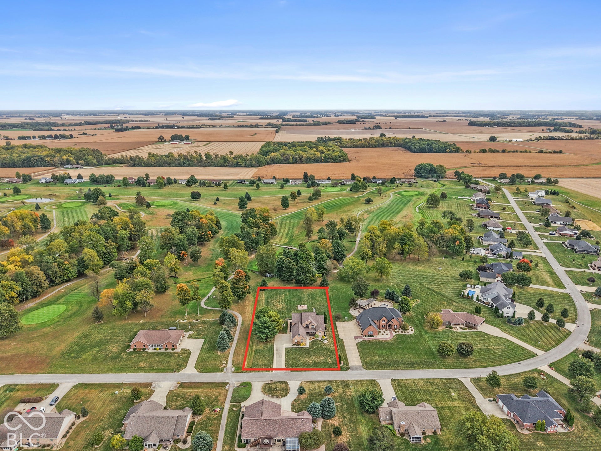 5976 E Holes Crossing Drive, Crawfordsville, IN 47933 ARIAL VIEW OF HOME IS MARKED IN RED TO SHOW LOCATION ON COURSE