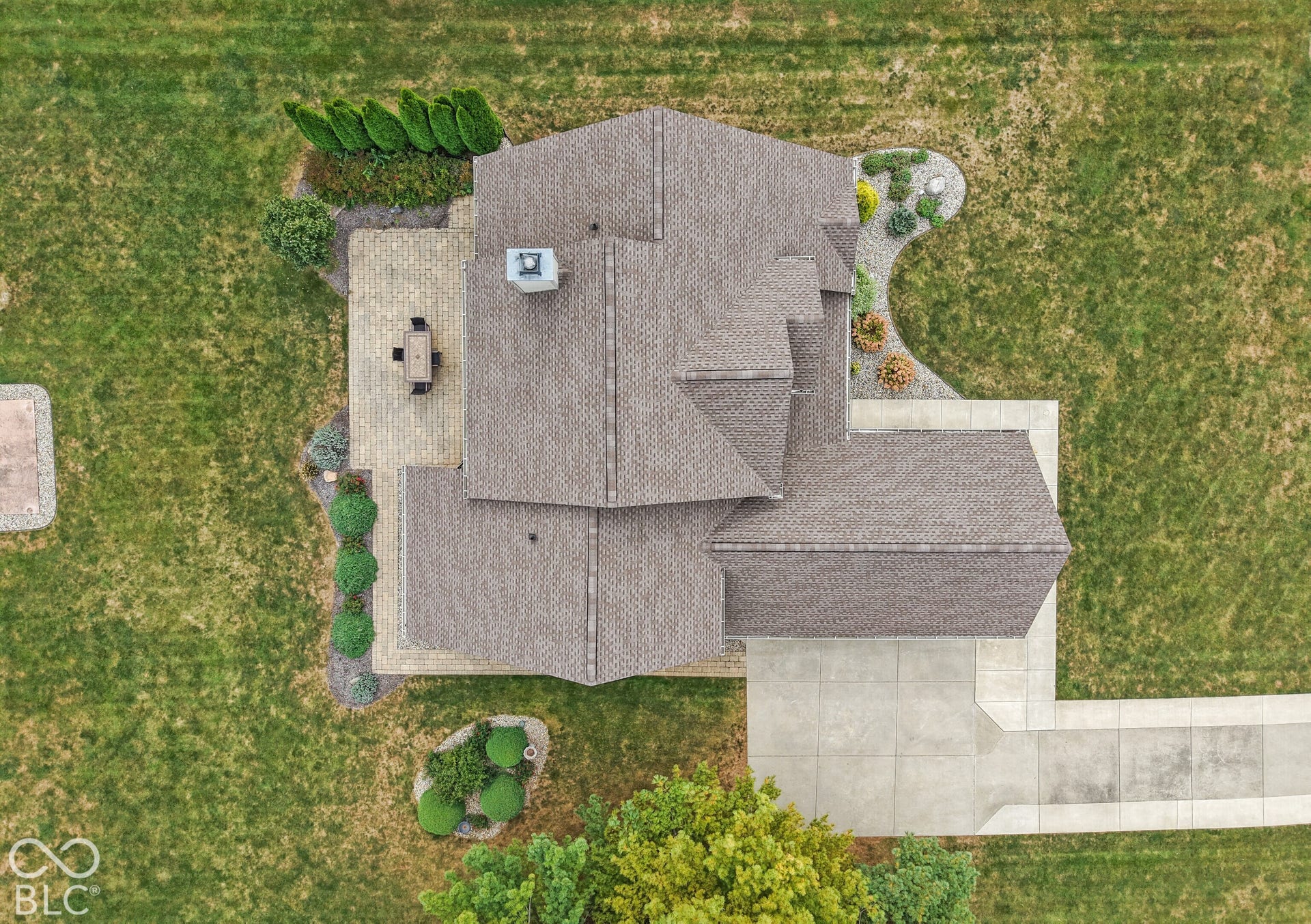 5976 E Holes Crossing Drive, Crawfordsville, IN 47933 ARIAL VIEW OF HOME. YOU CAN SEE HOW THE OWNER WIDENED THE DRIVEWAY.