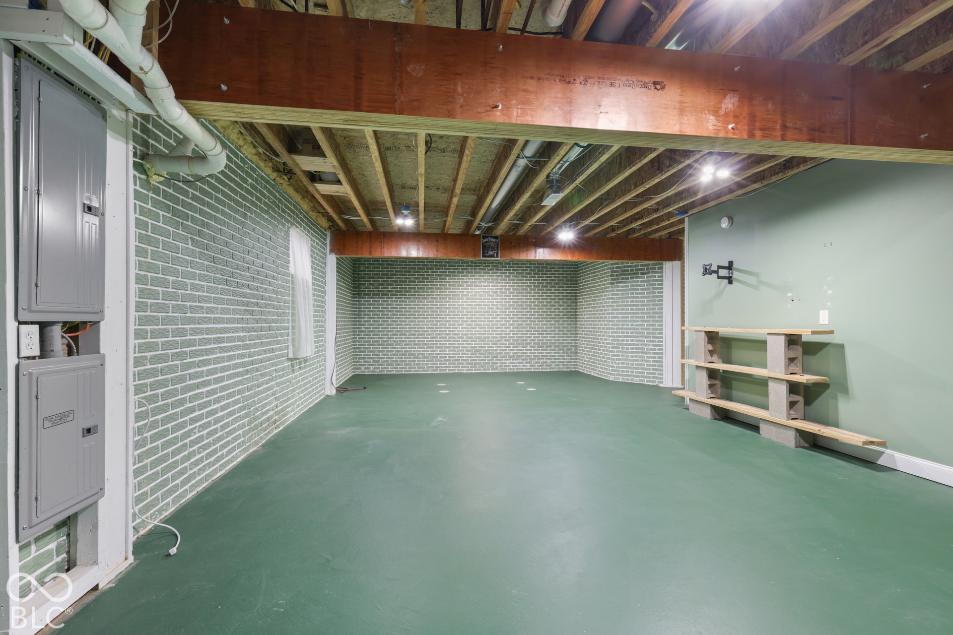 5976 E Holes Crossing Drive, Crawfordsville, IN 47933 BASEMENT HAS FINISHED POURED CONCRETE WALLS THAT LOOK LIKE BRICKS!