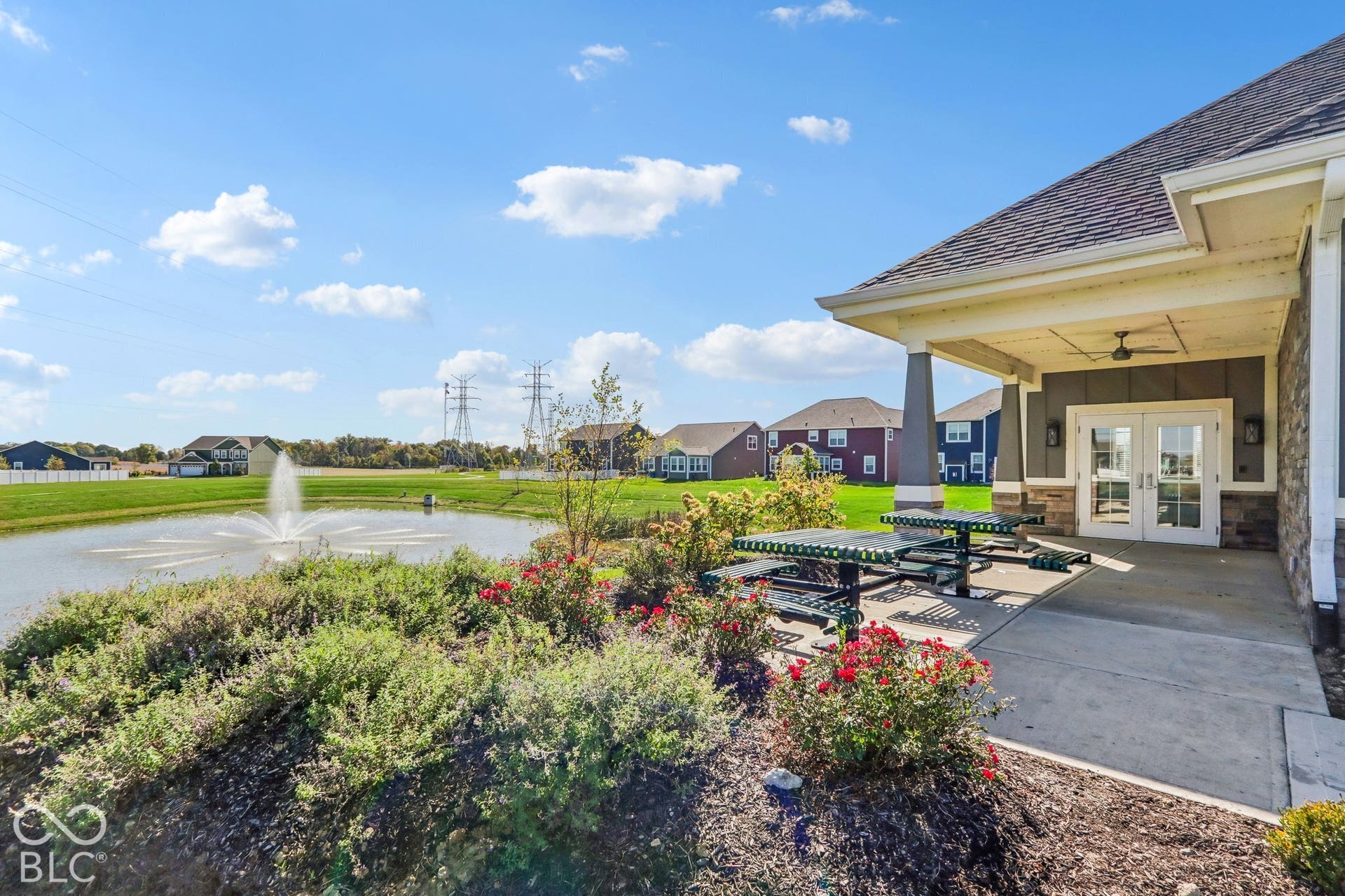 Edgewood Farms Community Clubhouse with covered patio & seating area