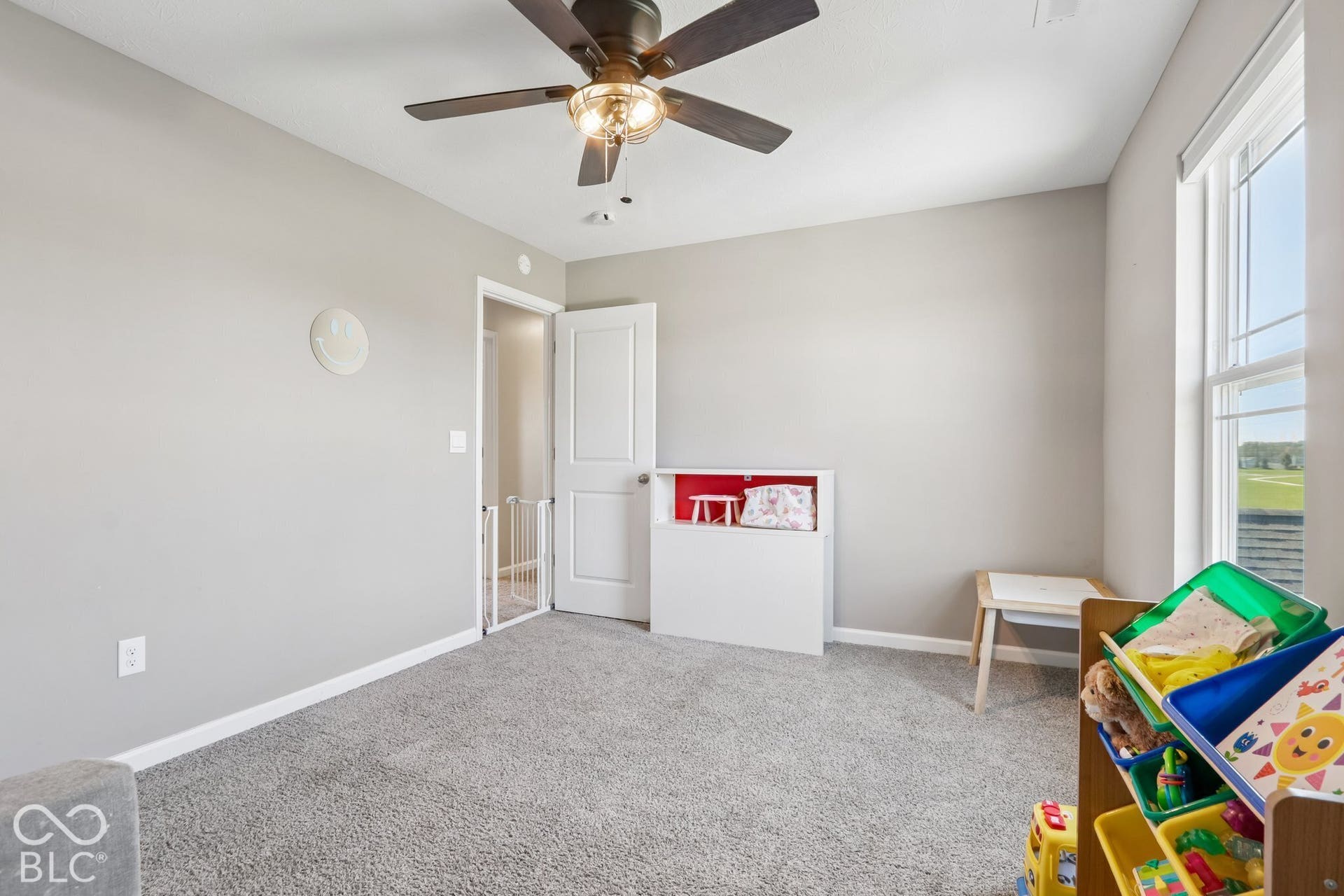 Bedroom 4 of 4 - updated ceiling fan and custom black-out blinds