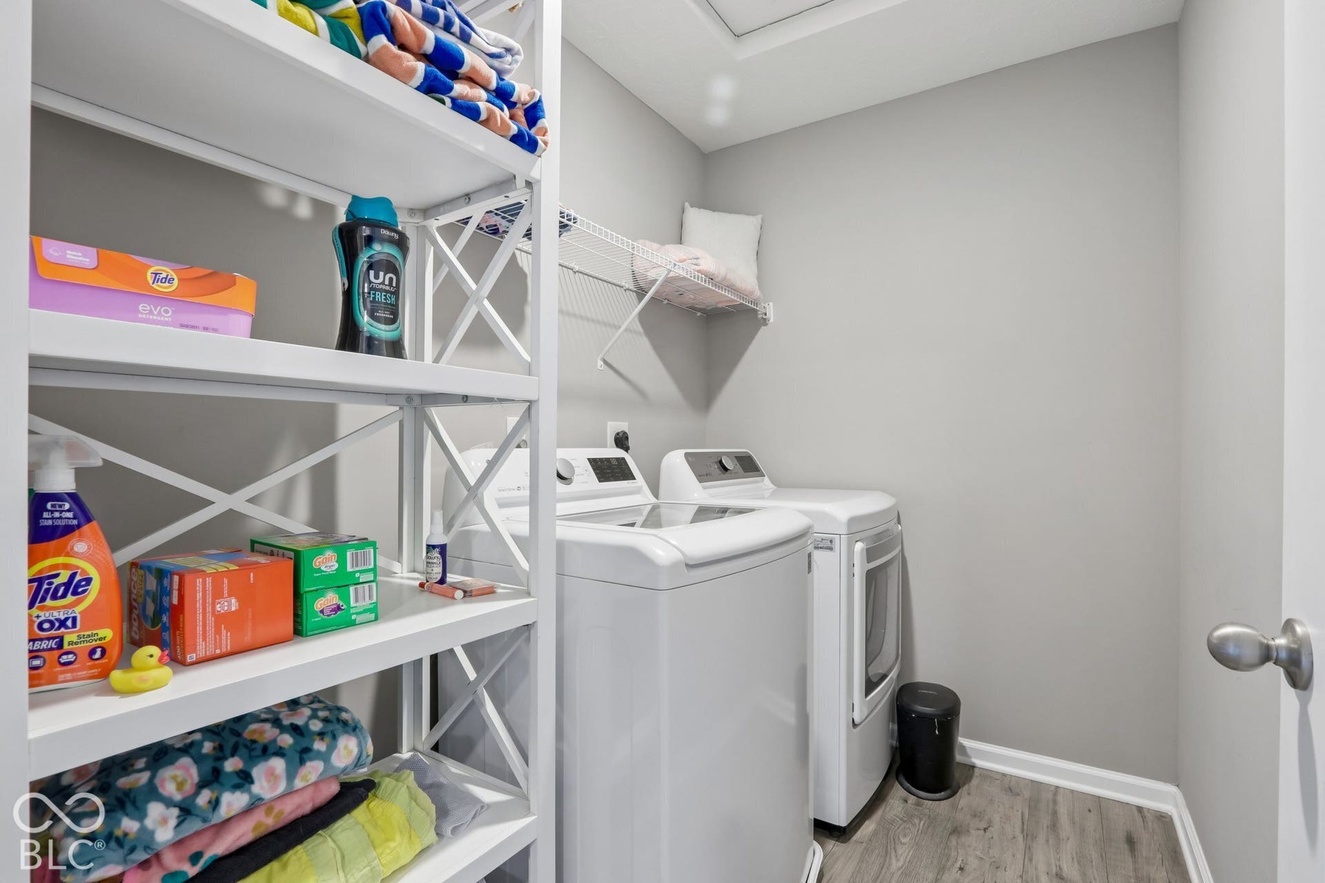 Upstairs laundry room - washer & dryer convey!