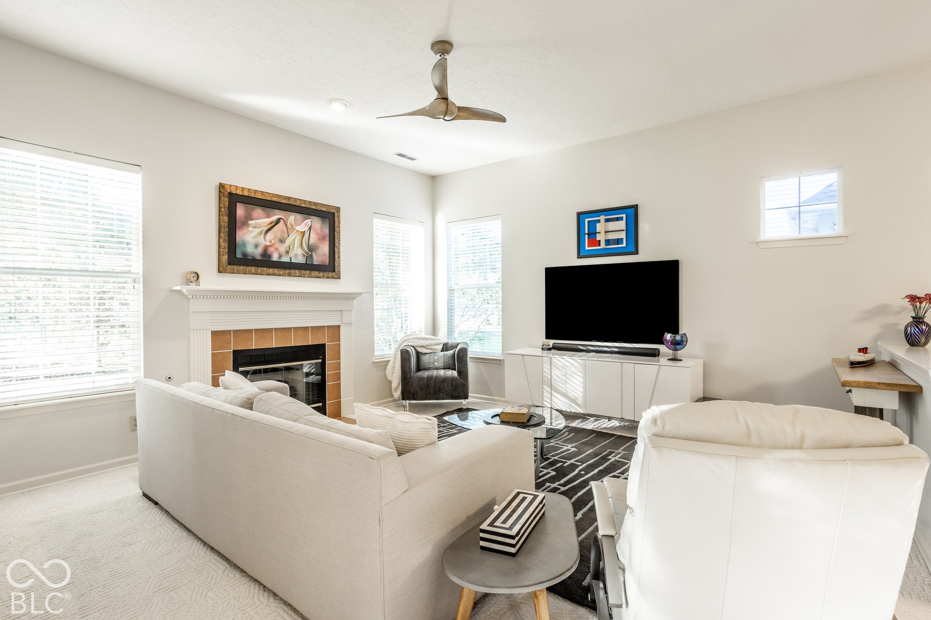 Newly installed ceiling fan