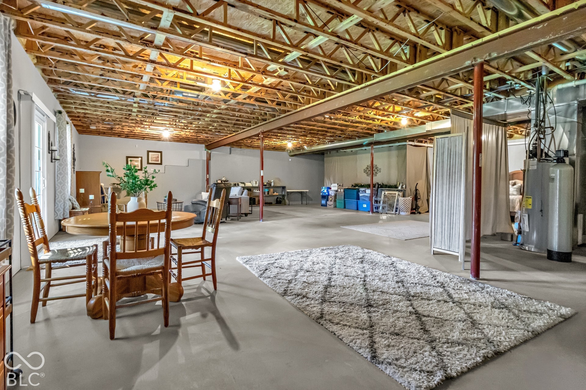 Can lights are already located through the entire basement.
