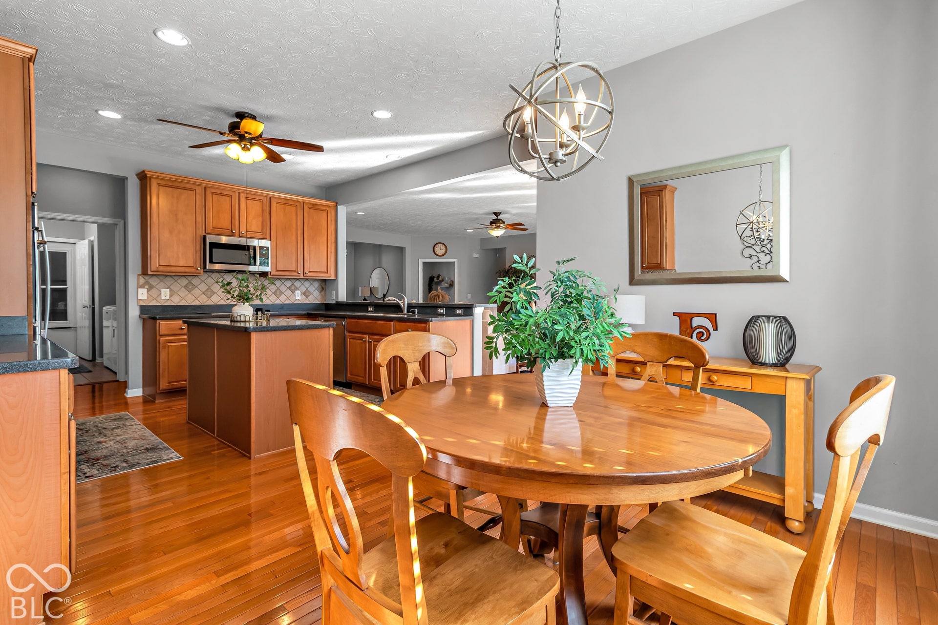The nook is located just off the kitchen.