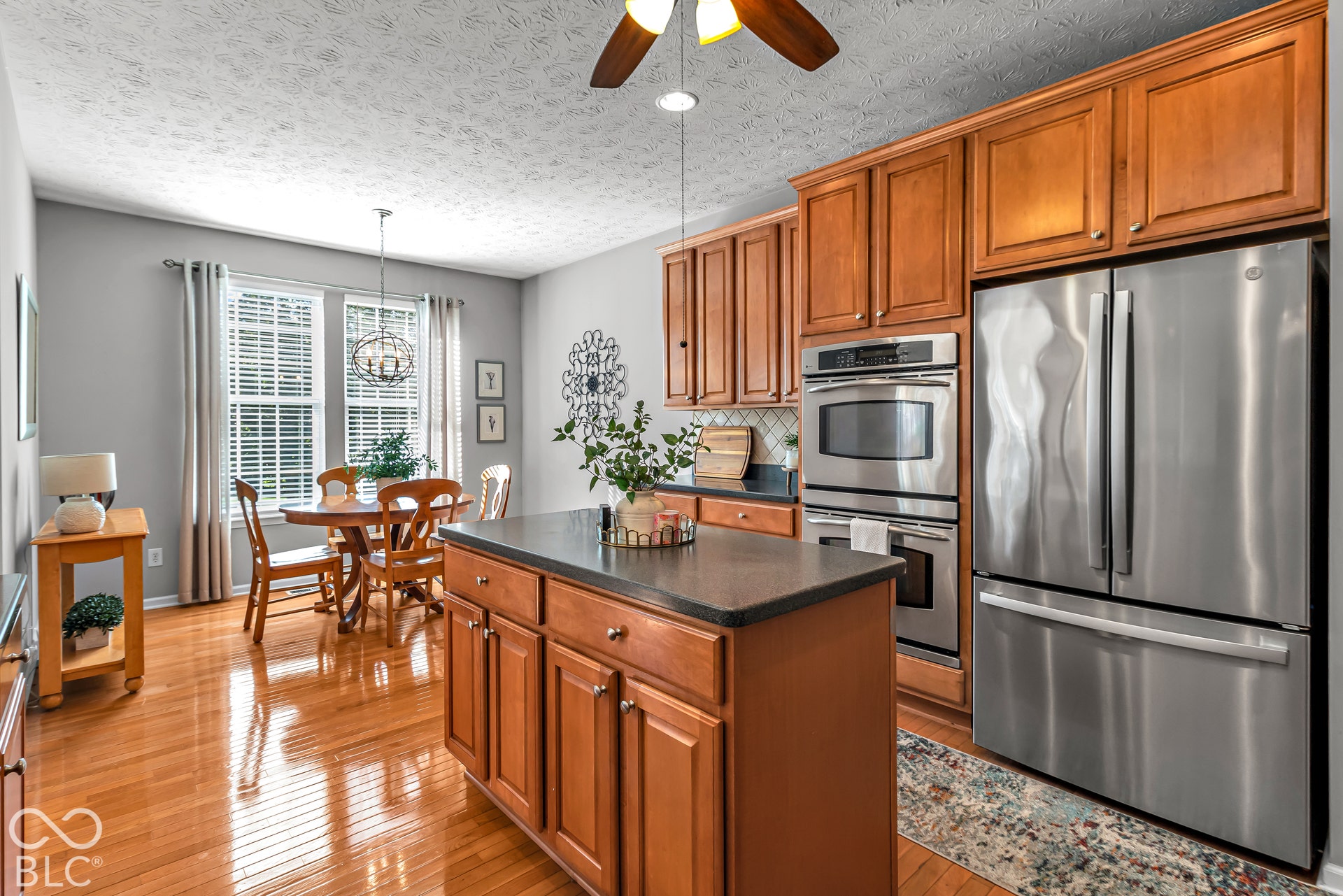 The island offers additional prep space in the already large kitchen.
