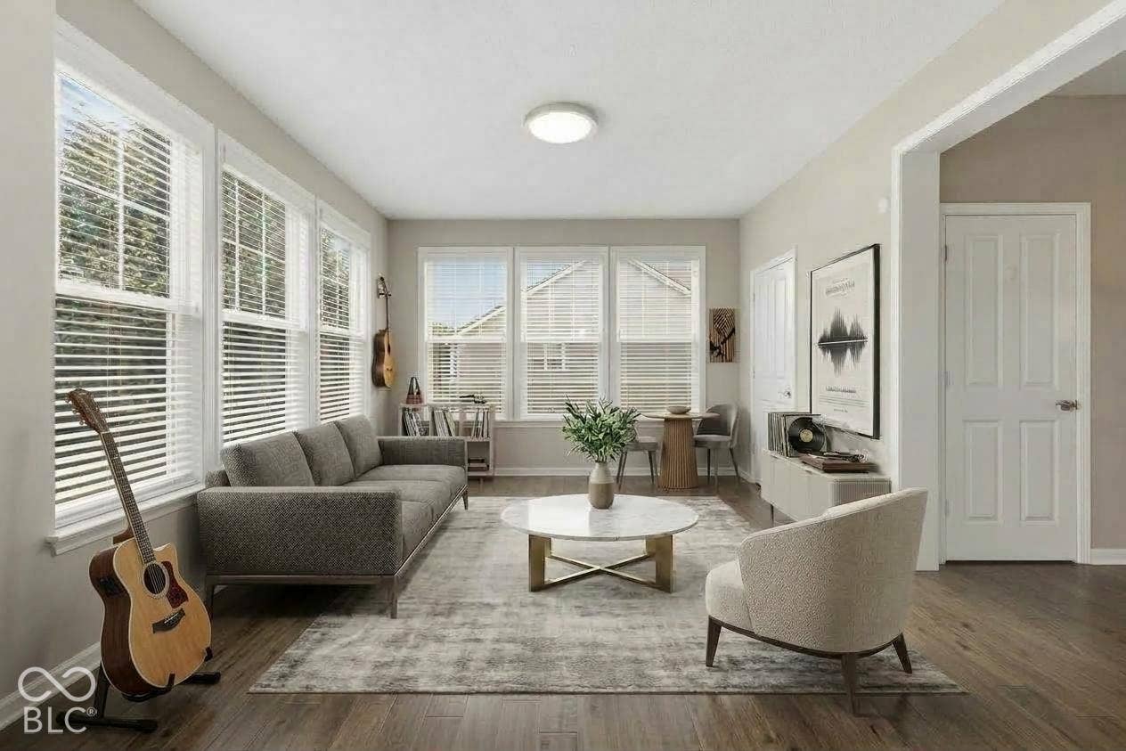Virtually Altered - The versatile living room is perfect for a music room, playroom, game room, or space to entertain.