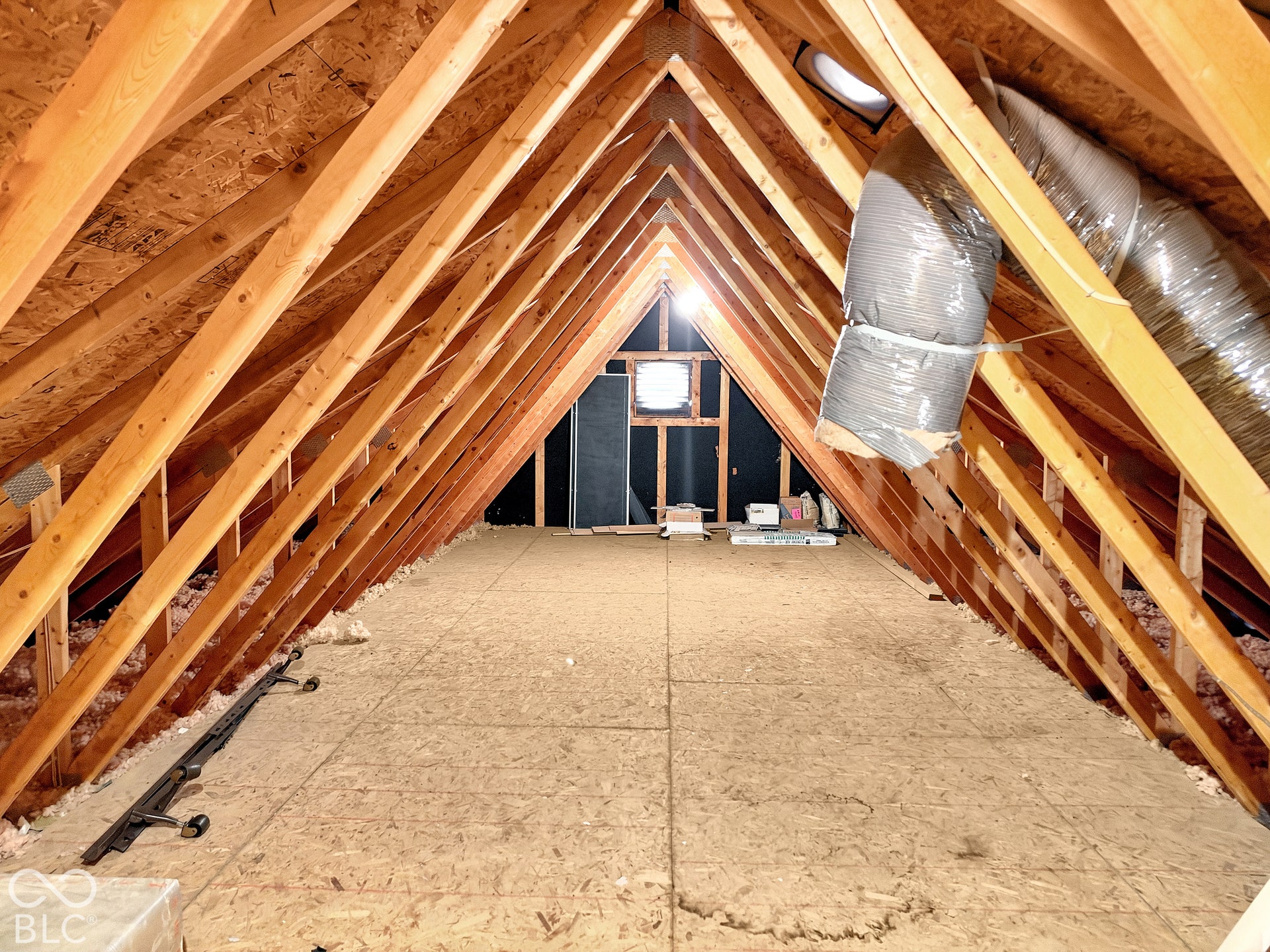 Convenient, large, Attic space with flooring.