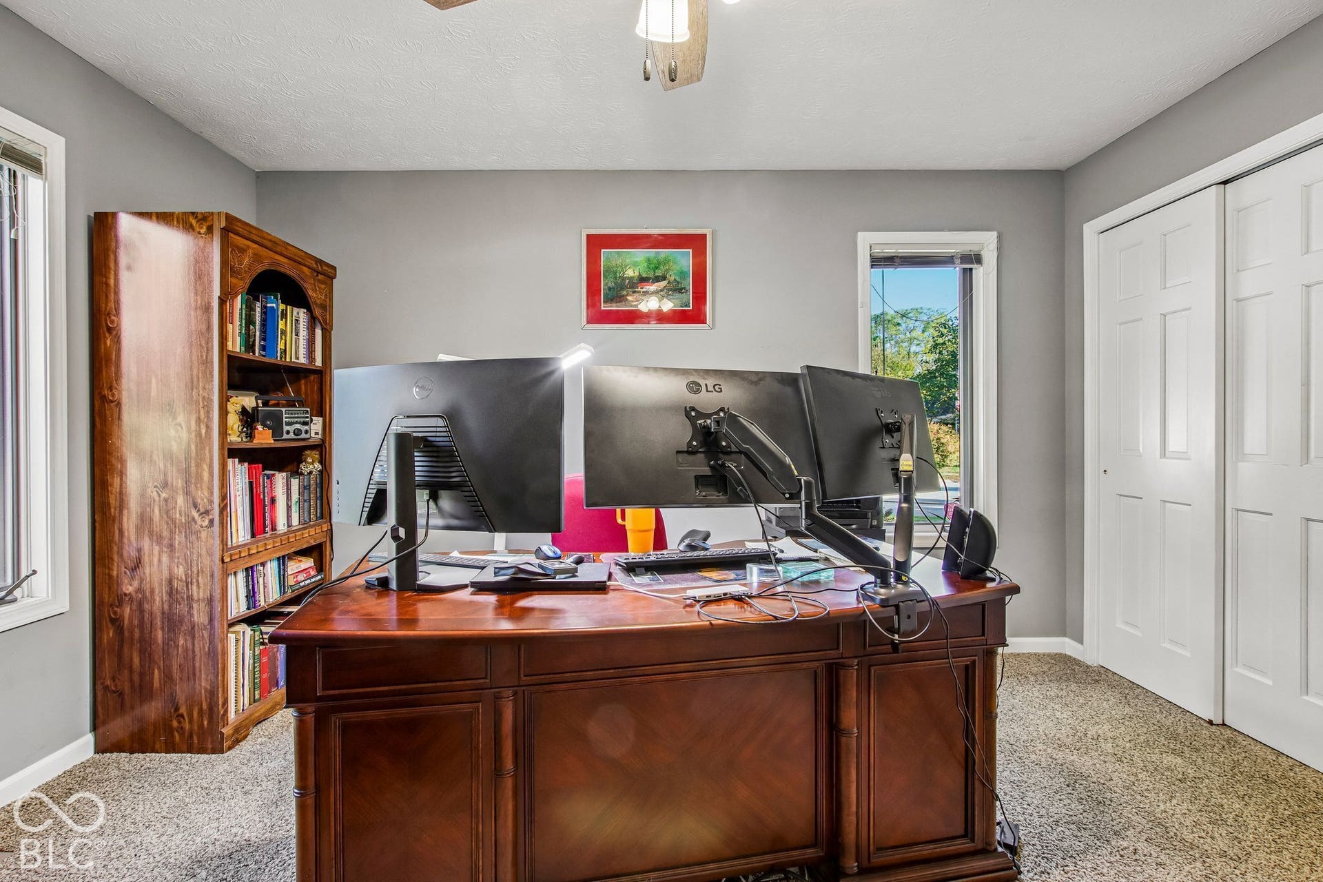 View of updated 3rd bedroom with 2 FULL closets