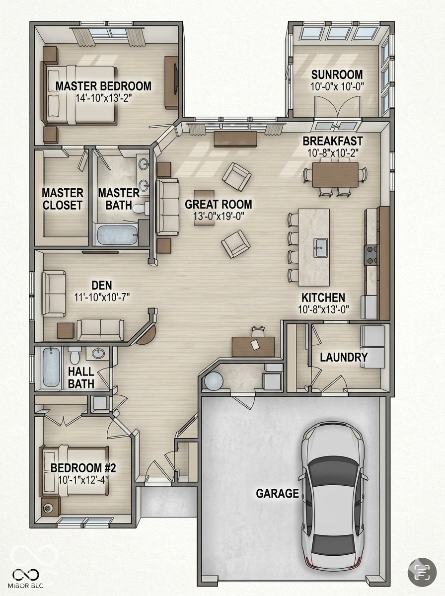 7141 Lillian Place, Cumberland, IN 46229 Floor Plan