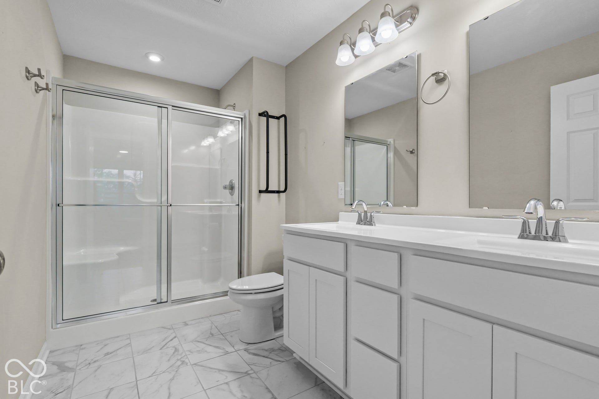 7141 Lillian Place, Cumberland, IN 46229 Dual vanity/sinks, individual mirrors, walk-in shower