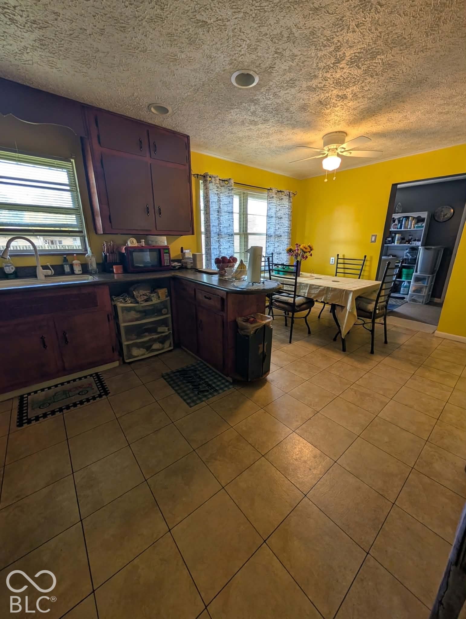 Kitchen into dining area