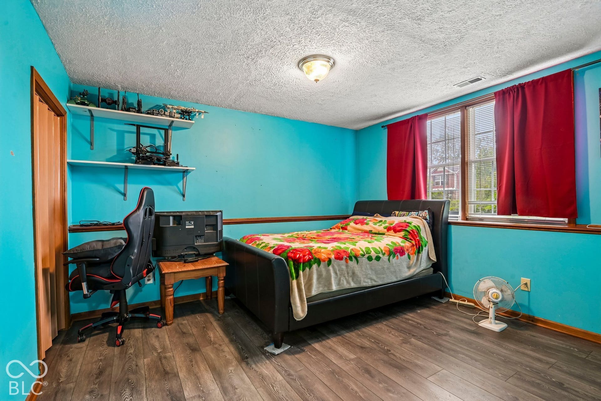 Wood-finish flooring with a durable, dark tone