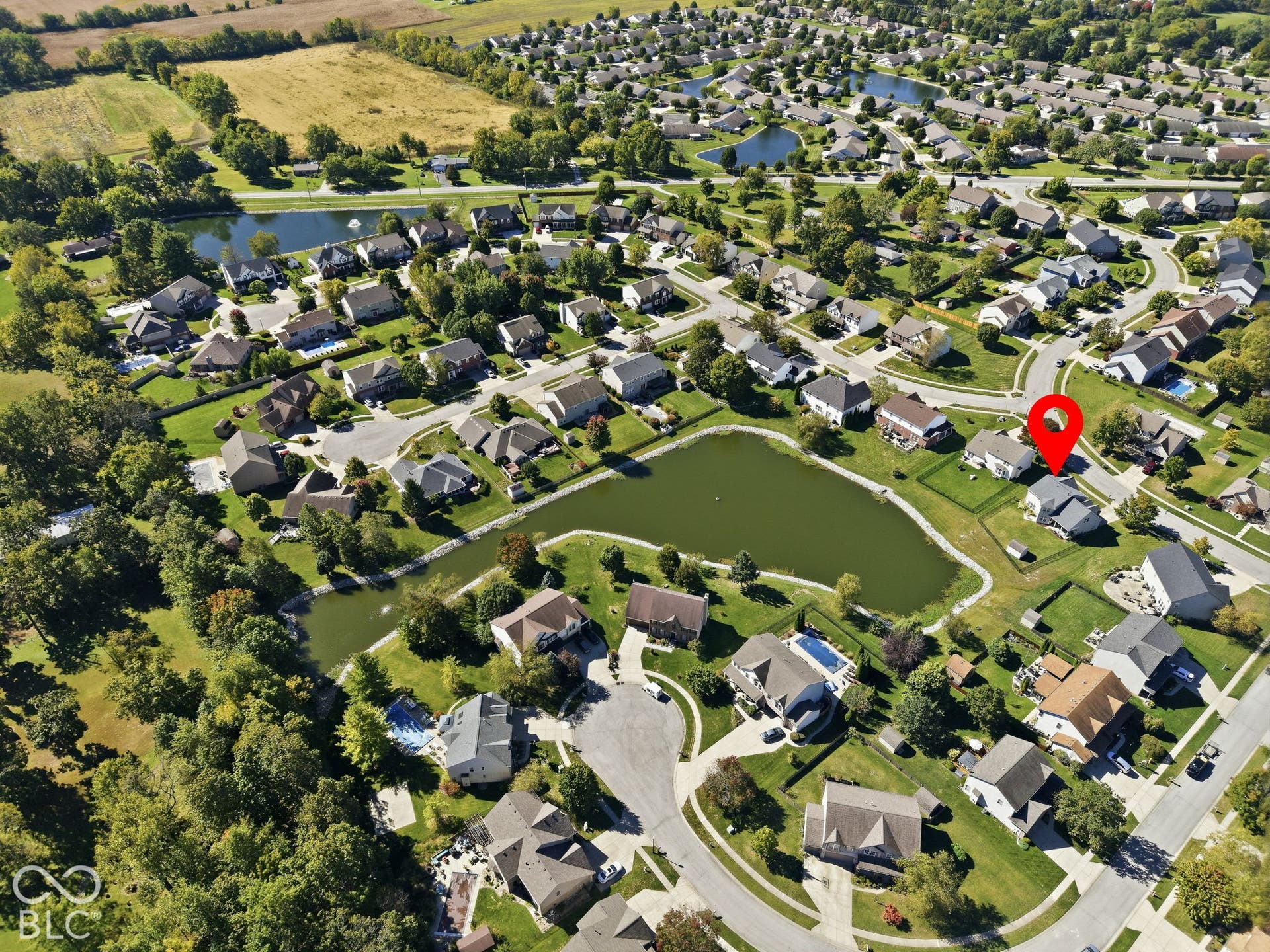 8035 Meadow Bend Lane, Indianapolis, IN 46259 Residential community with multiple ponds and mature trees