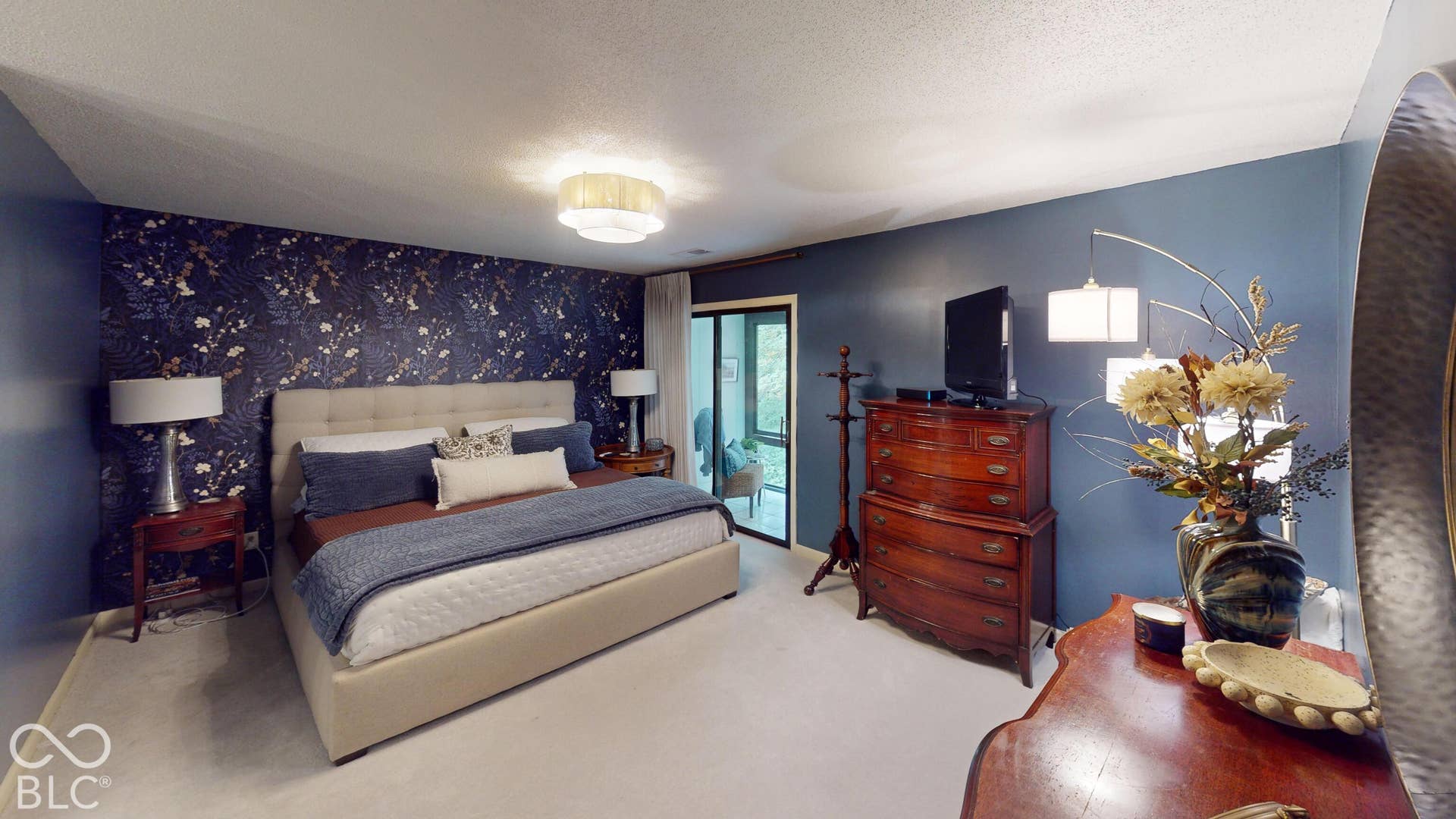 201 Bluffs Circle, Noblesville, IN 46062 BEDROOM #1 | *Primary Bedroom & bathroom & suite | Recessed lighting and a decorative ceiling fixture illuminate the space