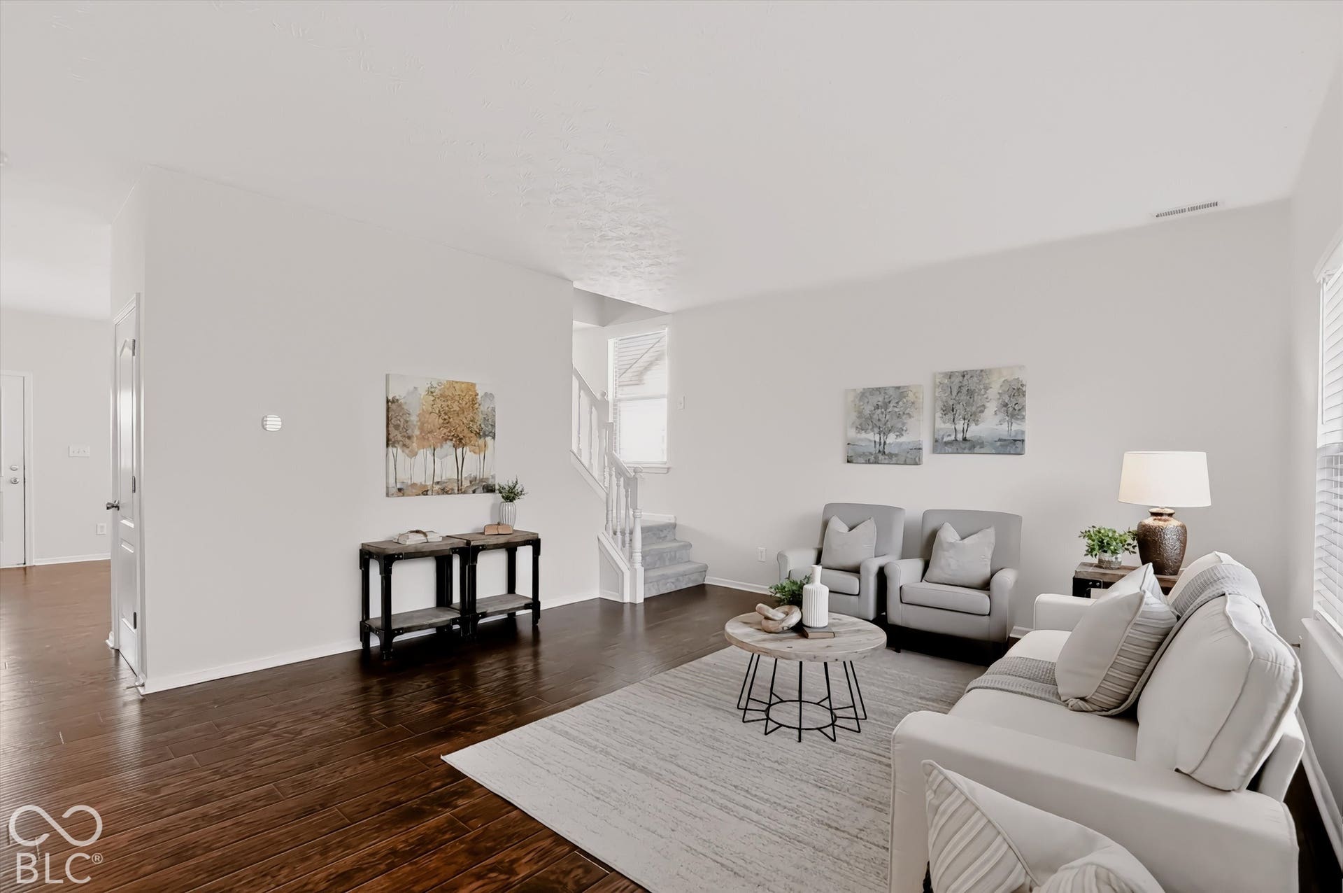 Be sure to open the hall closet door and notice how the sellers creatively used the space.  Also notice the other side of the two-sided steps leading upstairs.