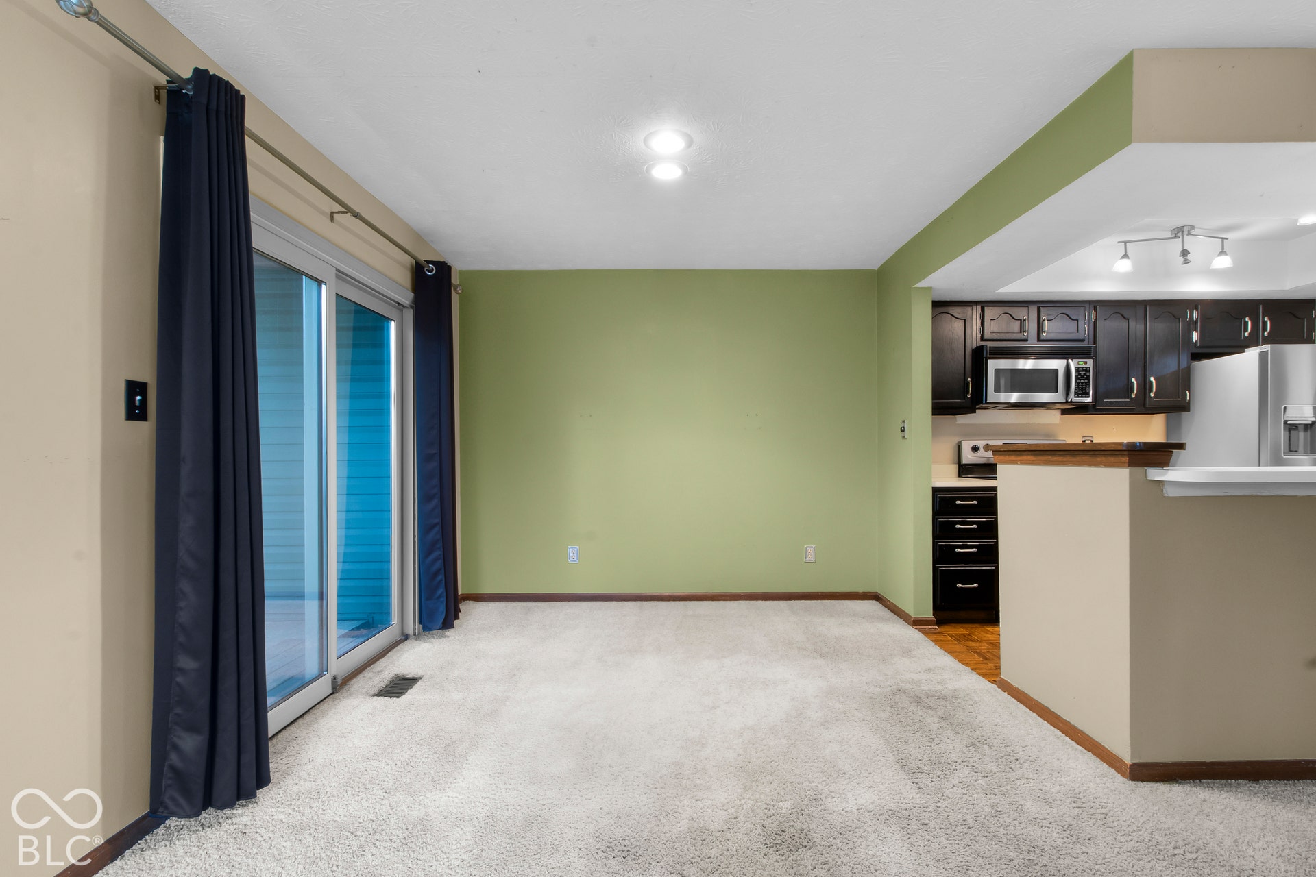 Dining area has patio access