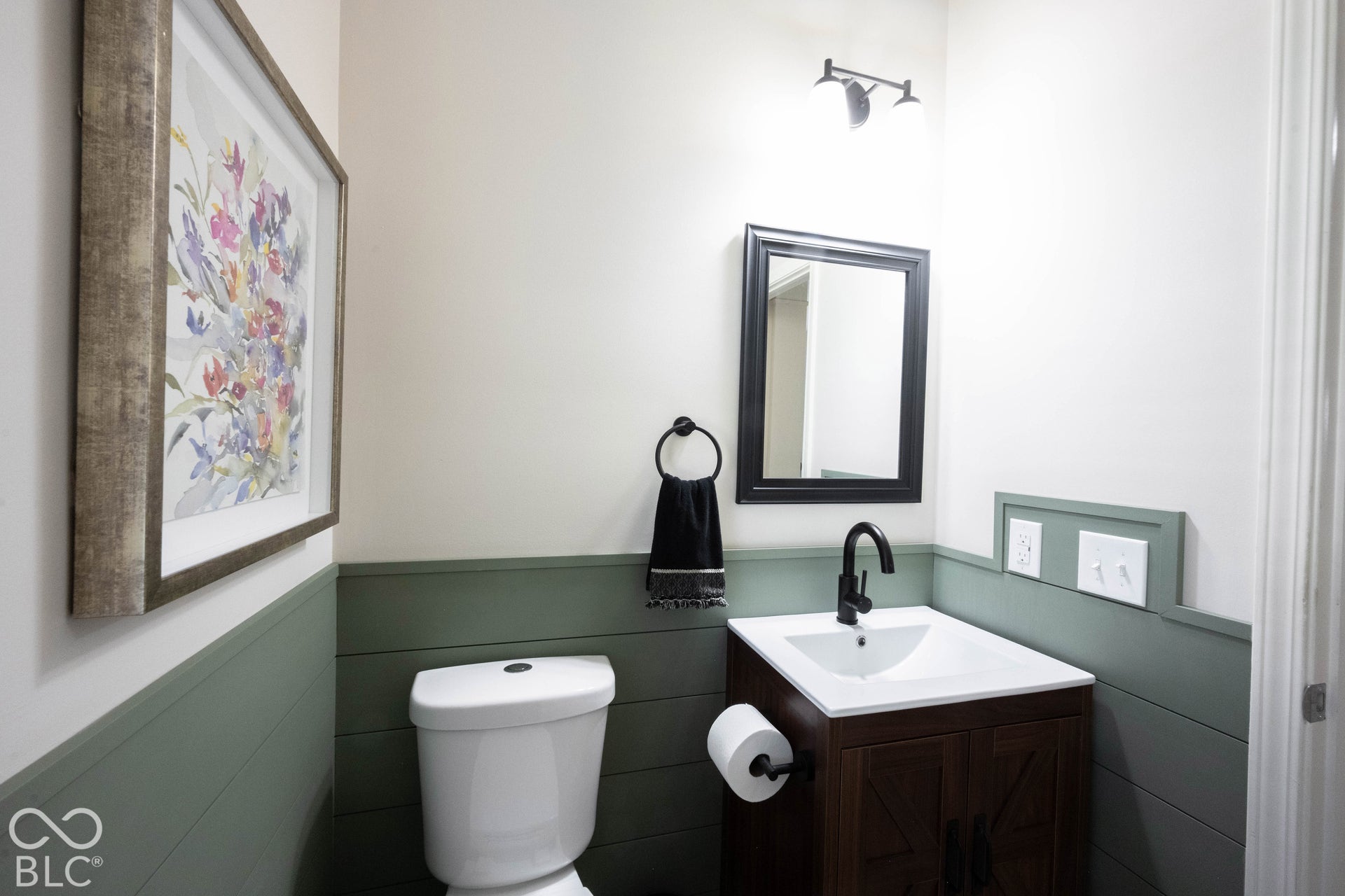 First floor powder room.