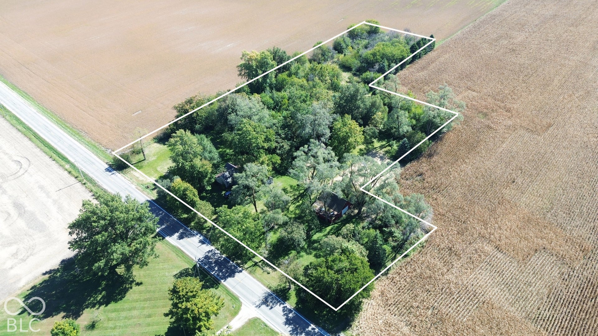 Overview of building lot from Northwest