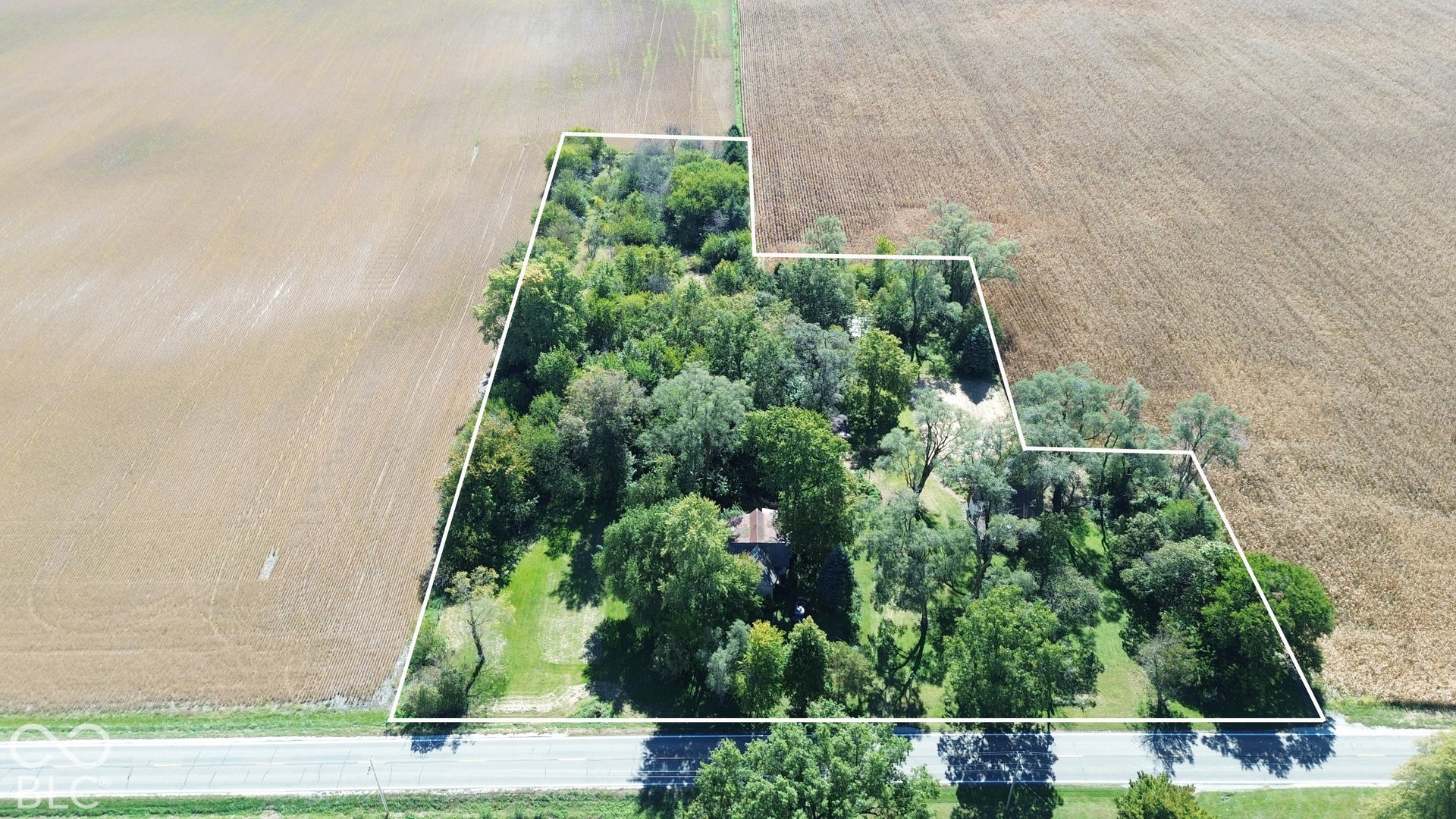 Overview of building lot from North