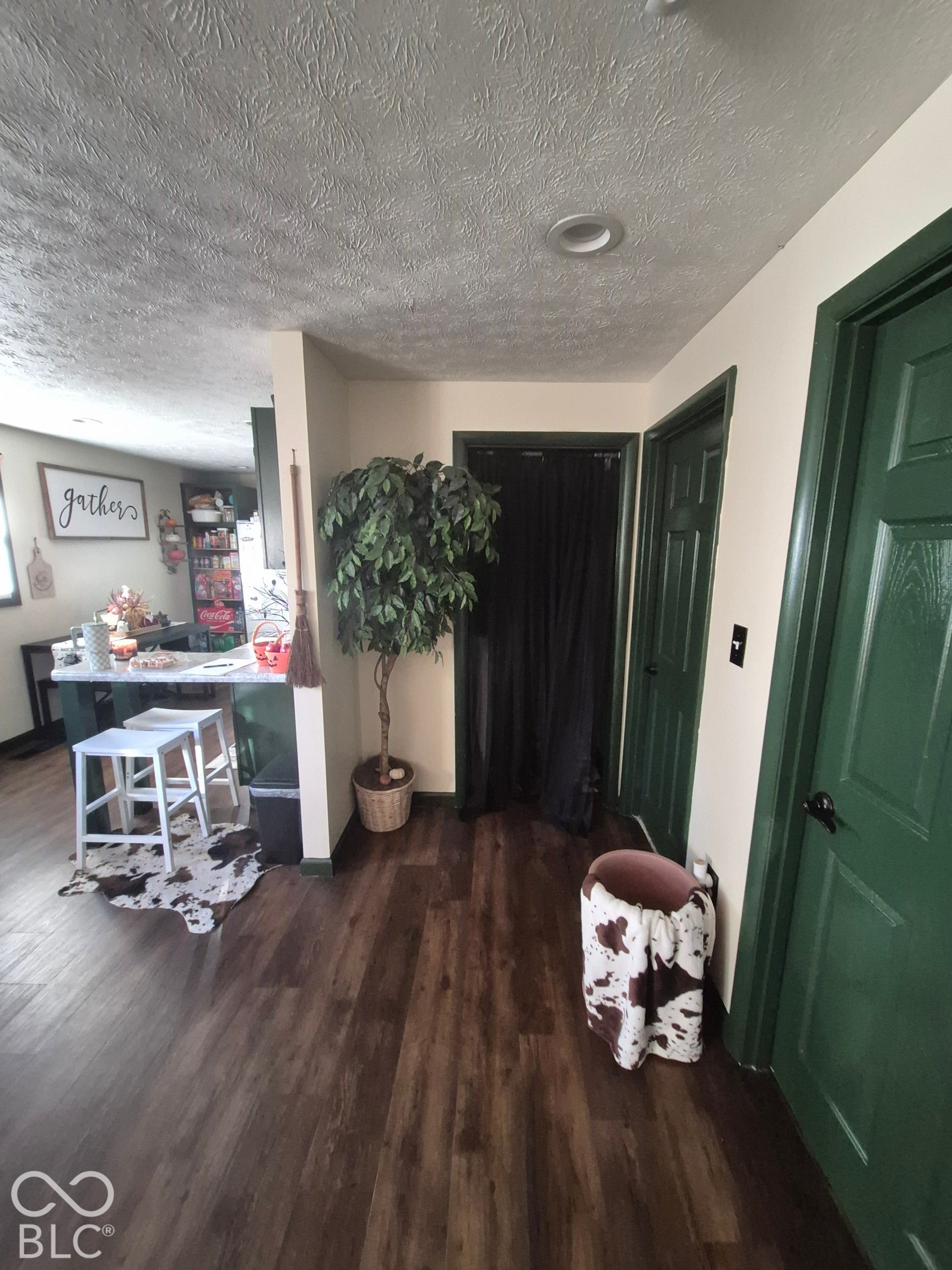 Wood-finish flooring throughout