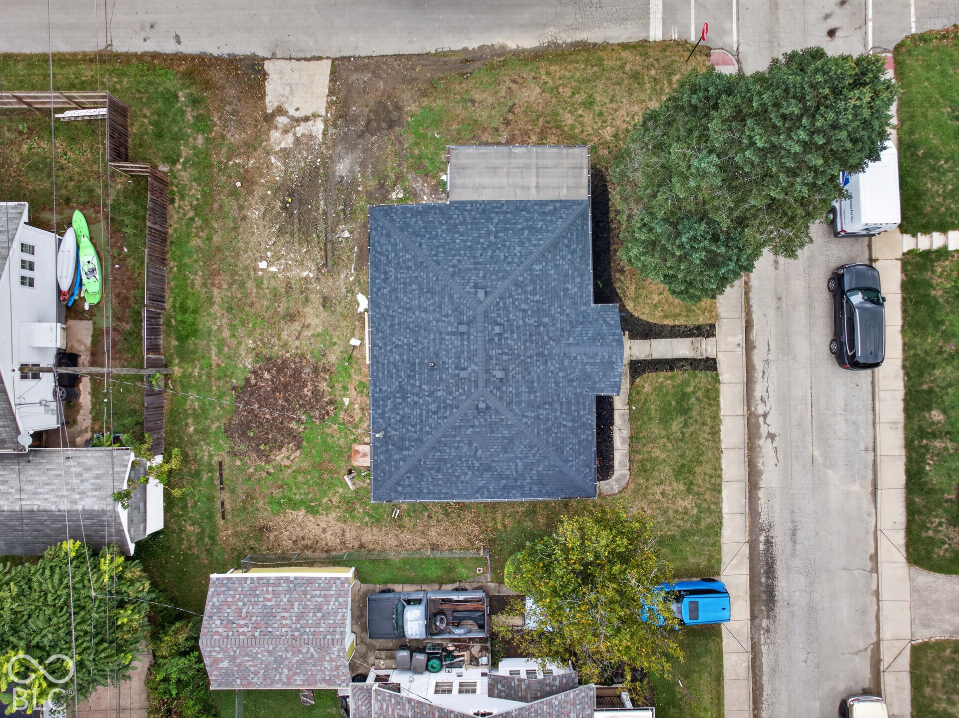 Black shingle roof