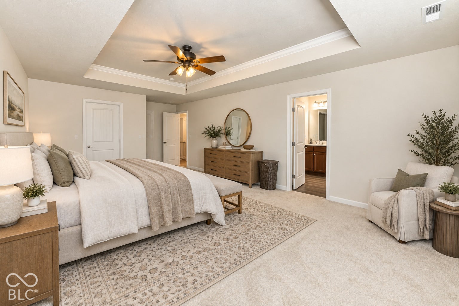 2642 Krasner Drive, Brownsburg, IN 46112 Virtually Altered - Primary Bedroom. Virtually Staged.