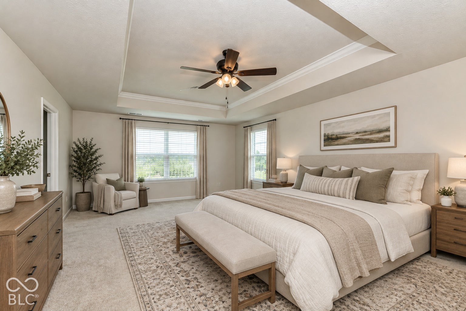 2642 Krasner Drive, Brownsburg, IN 46112 Virtually Altered - Primary Bedroom. Virtually Staged.