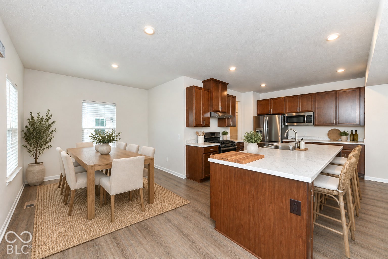 2642 Krasner Drive, Brownsburg, IN 46112 Virtually Altered - Kitchen and Dining Room. Virtually Staged.