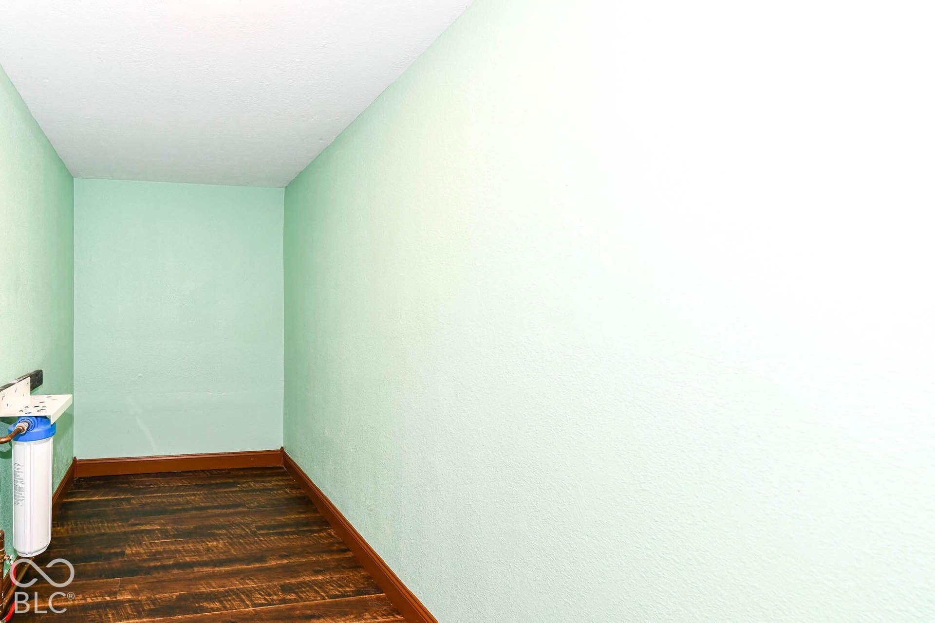 Wood-finish flooring with coordinating wood trim