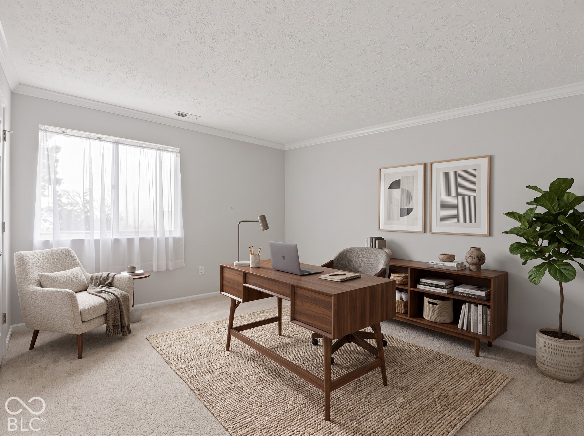 VIRTUALLY STAGED 2ND BEDROOM/VIRTUALLY STAGED WITH OFFICE FURNITURE SO YOU CAN SEE HOW YOU CAN USE FOR HOME OFFICE.