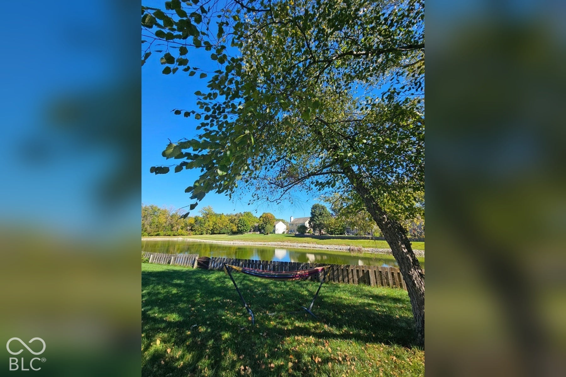 6416 Manchester Drive, Fishers, IN 46038 Enjoy a relaxing afternoon taking a nap in the hammock overlooking the pond.