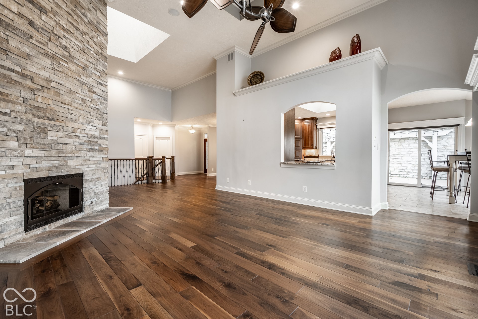 Great Room with a Double-Sided Gas Fireplace