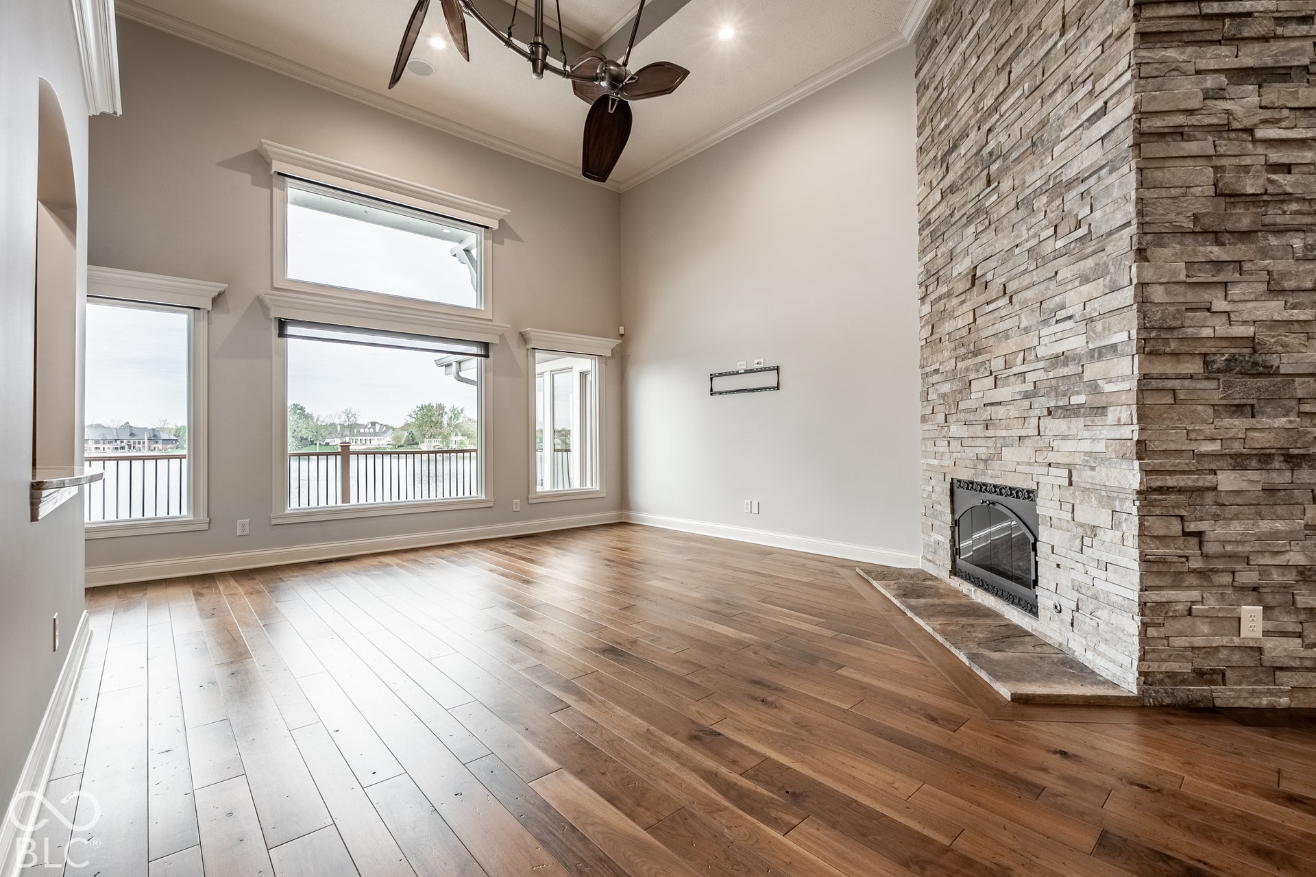 Great Room with expansive views overlooking the Lake