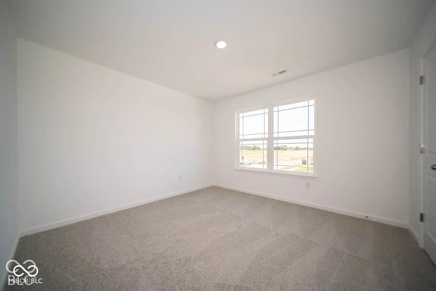 5778 Aleppo Lane, Greenwood, IN 46143 Carpeted flooring, white walls, recessed ceiling lighting, a multi-pane window, and a white door