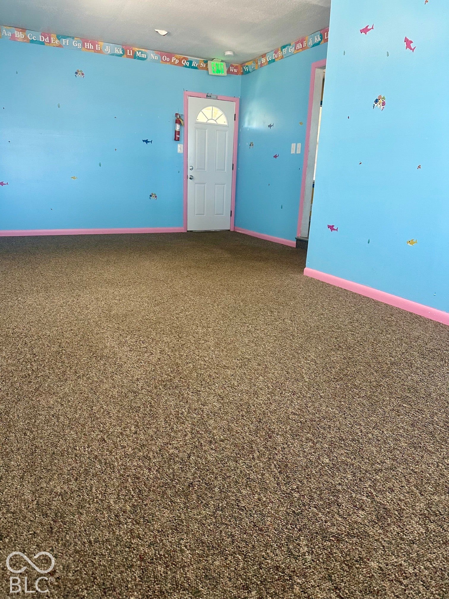 Carpeted Room off of the rear entrance