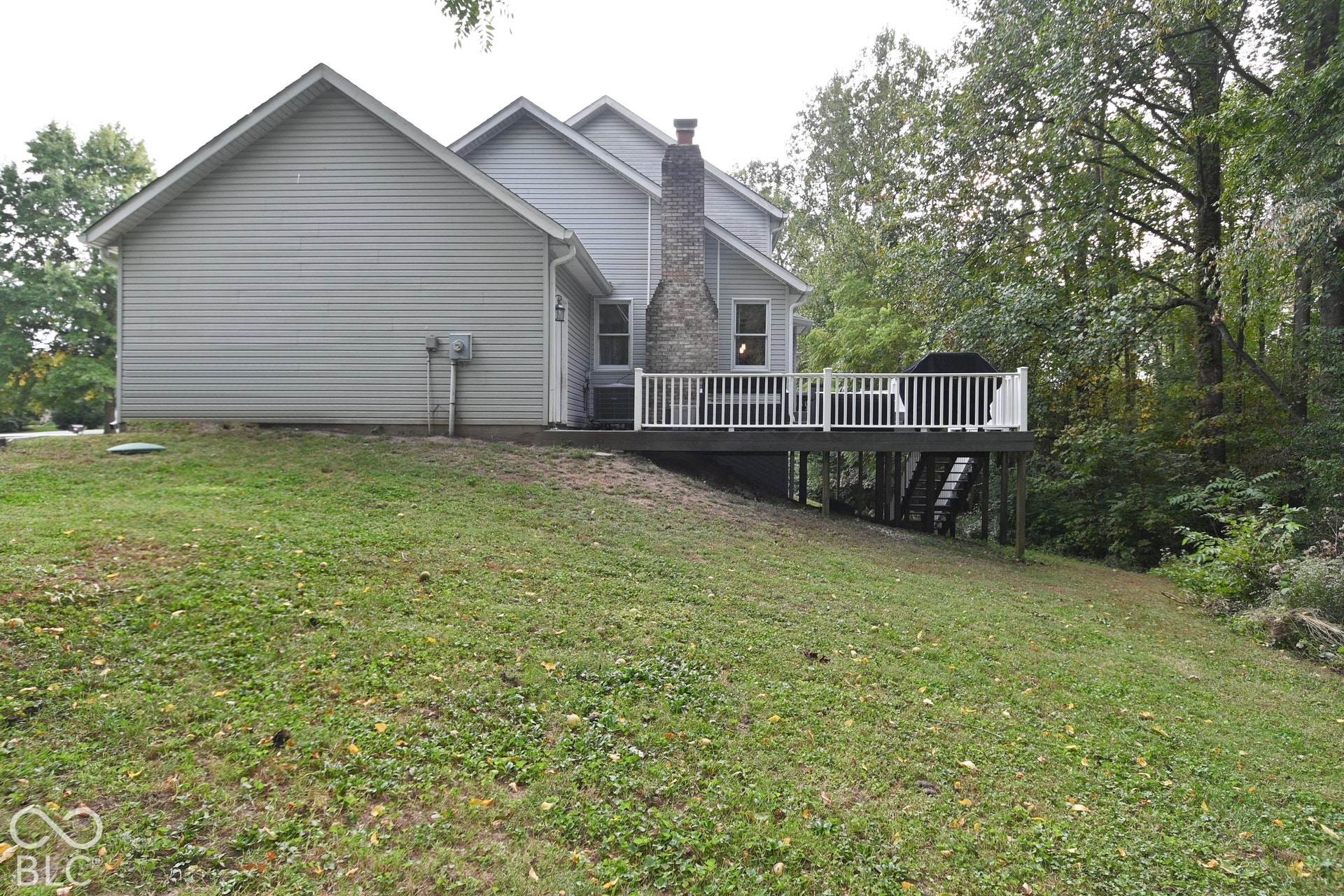 side of house and deck