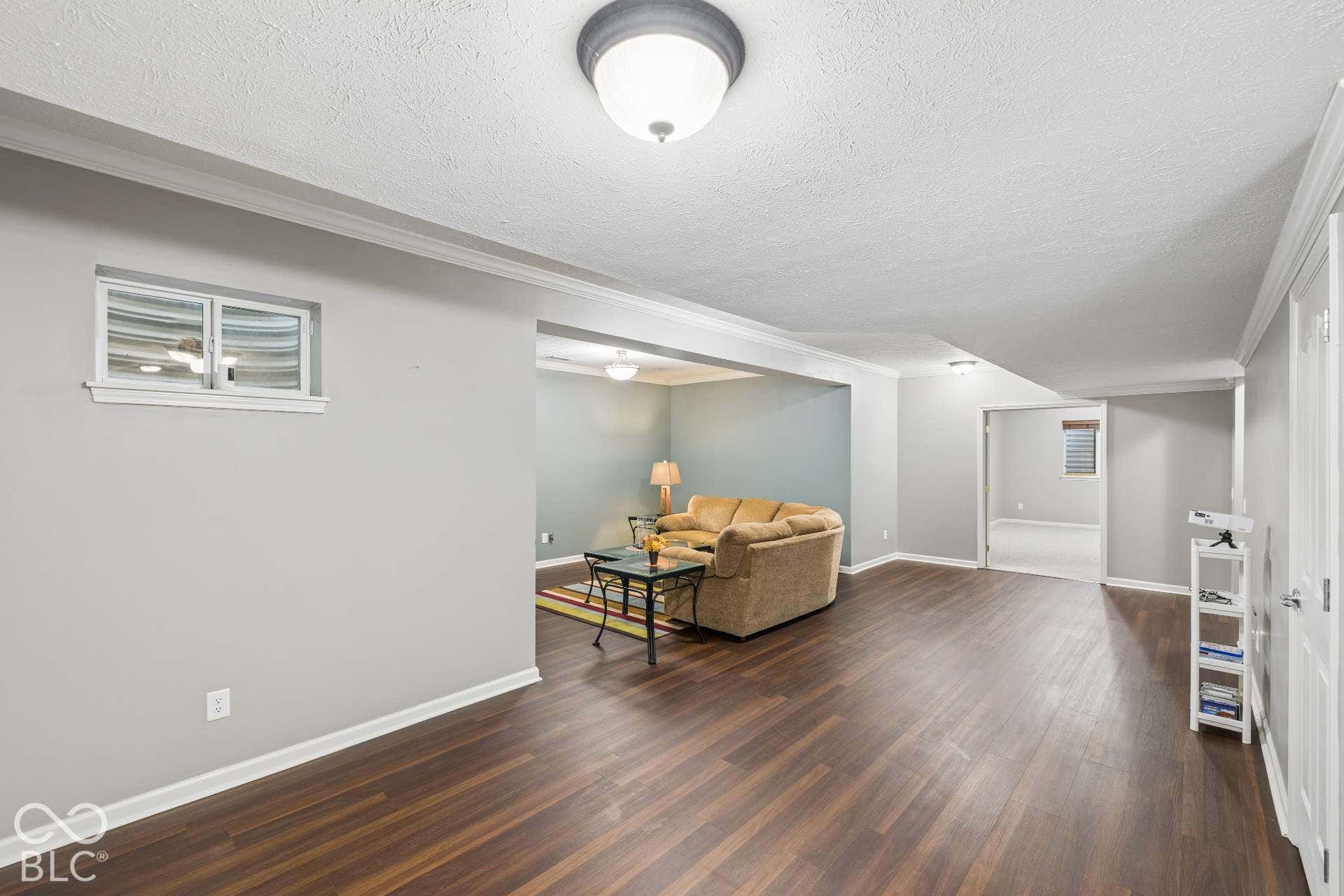 Additional finished space provides flexibility for games, exercise, hobbies or another gathering area.