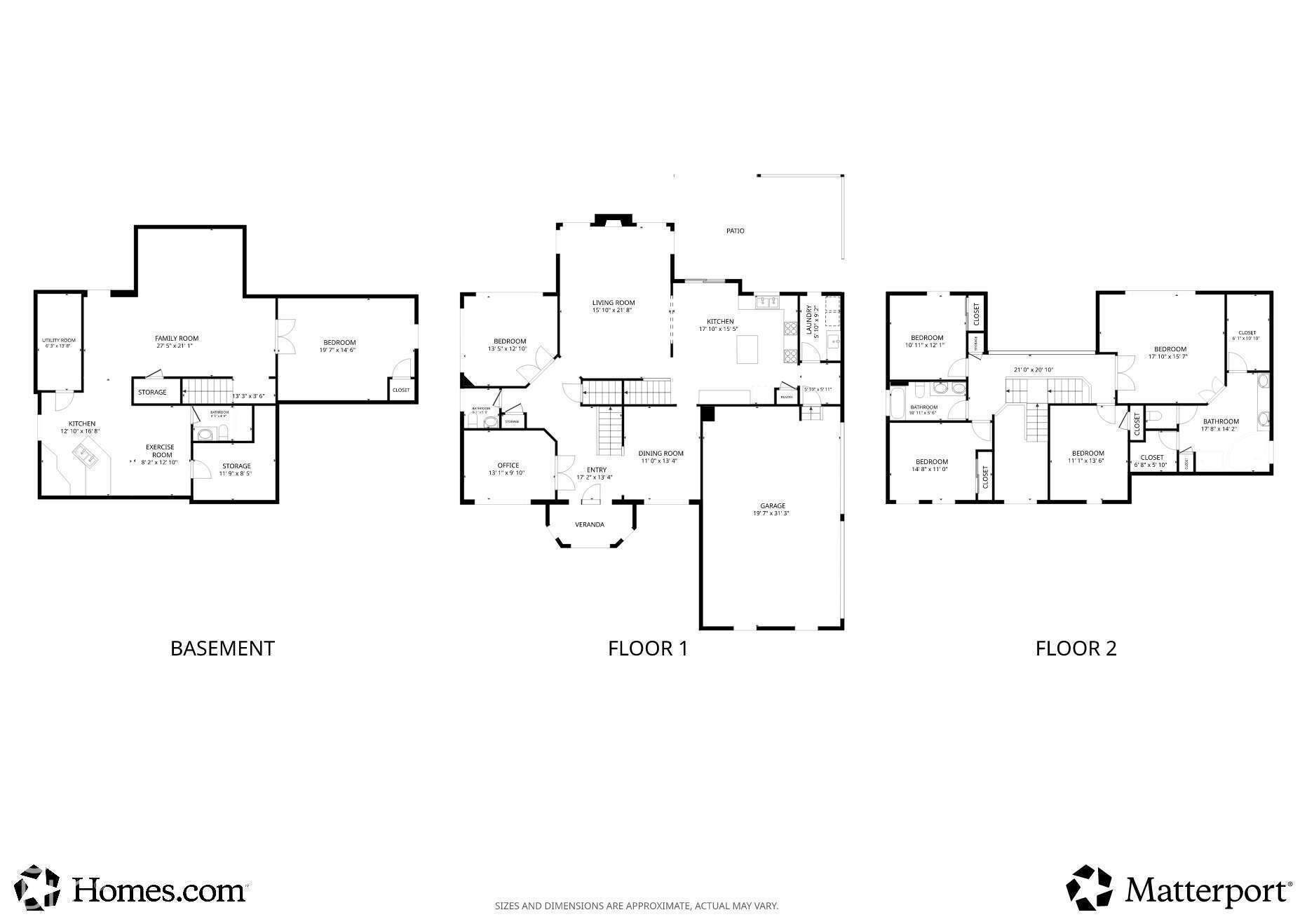 Main-level floor plan shows the home's multiple gathering spaces, kitchen, office and easy flow for everyday living.