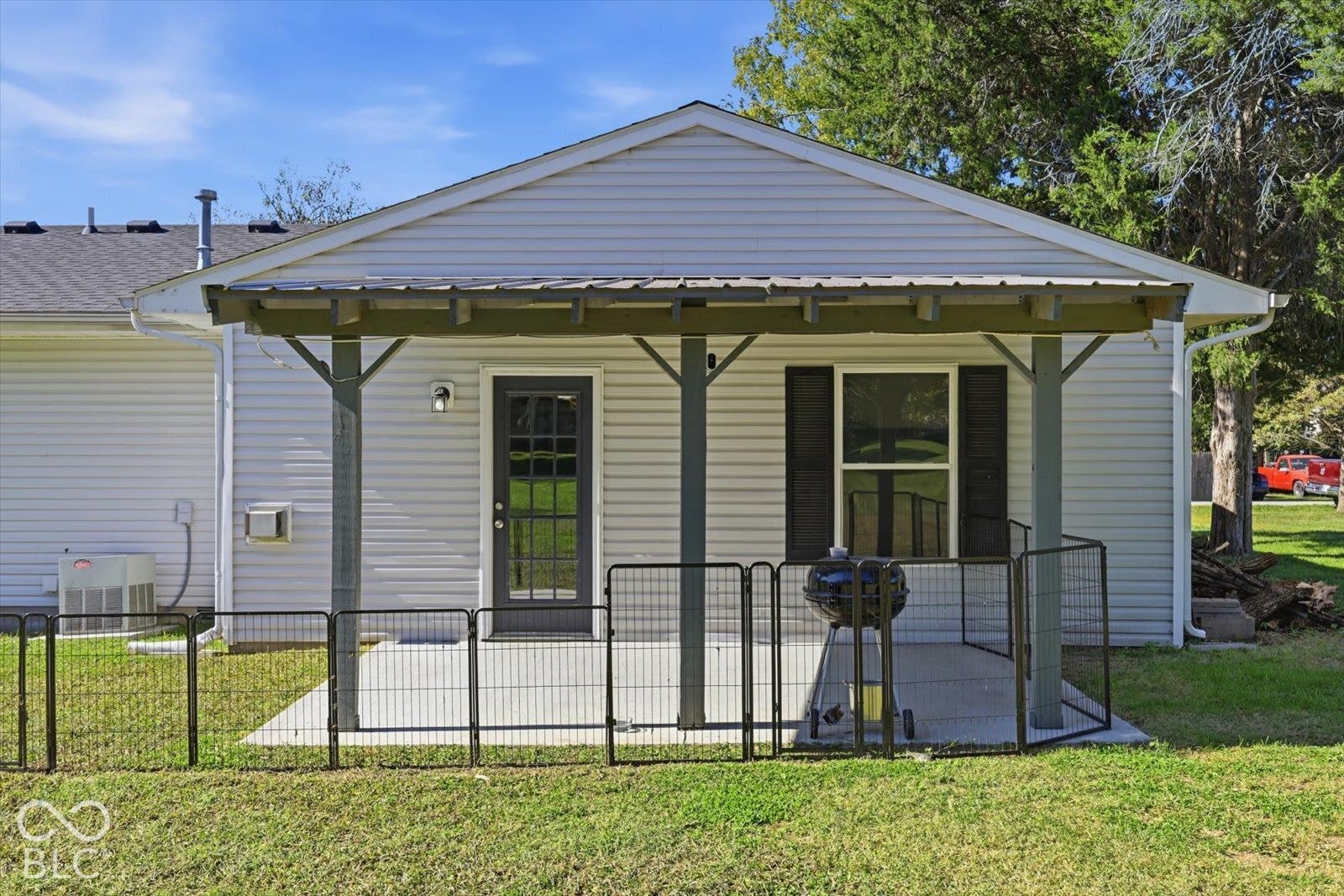Covered patio (dog gate will be removed for closing)