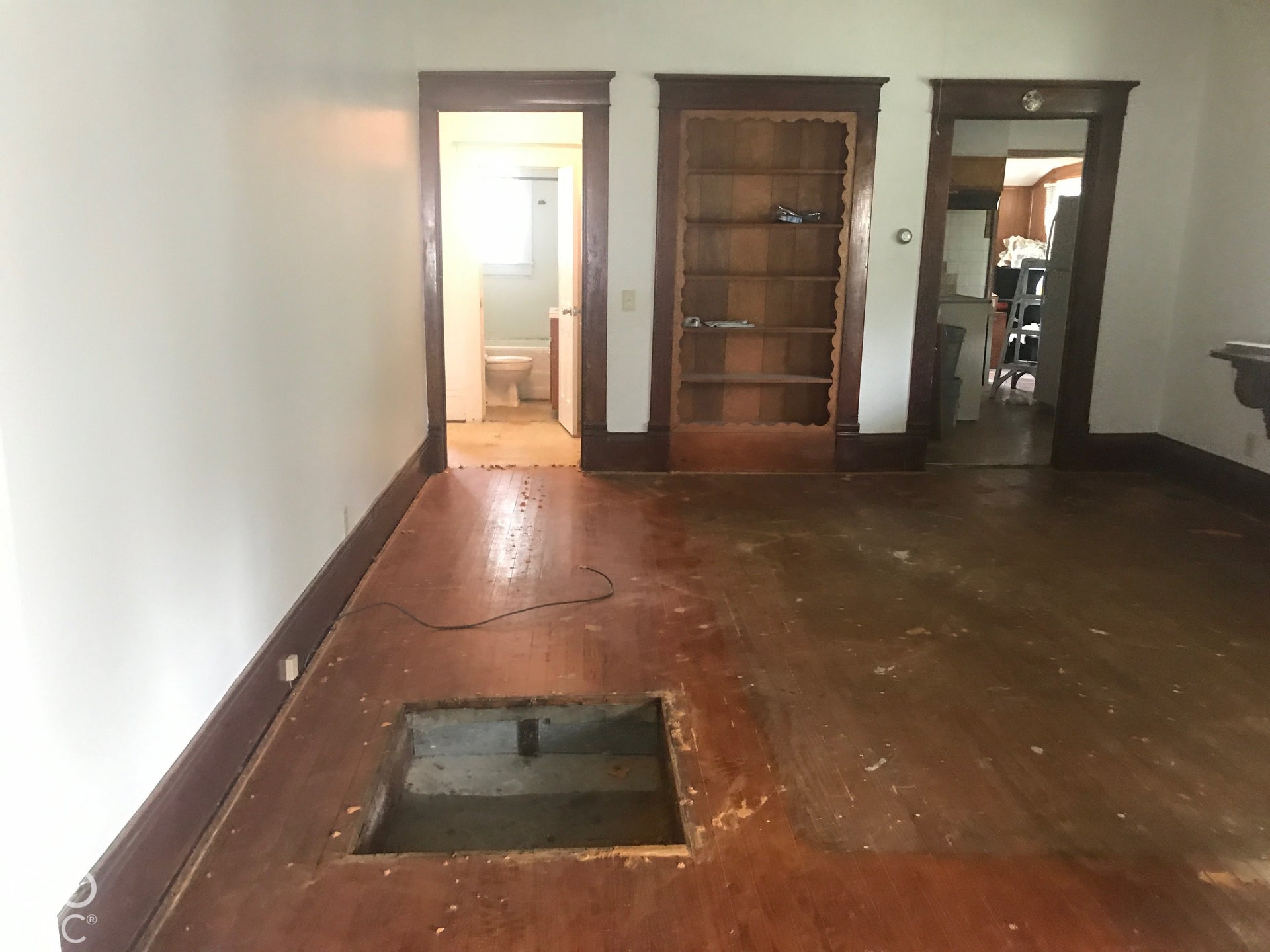 Dining Room hardwoods as they looked prior to carpet.