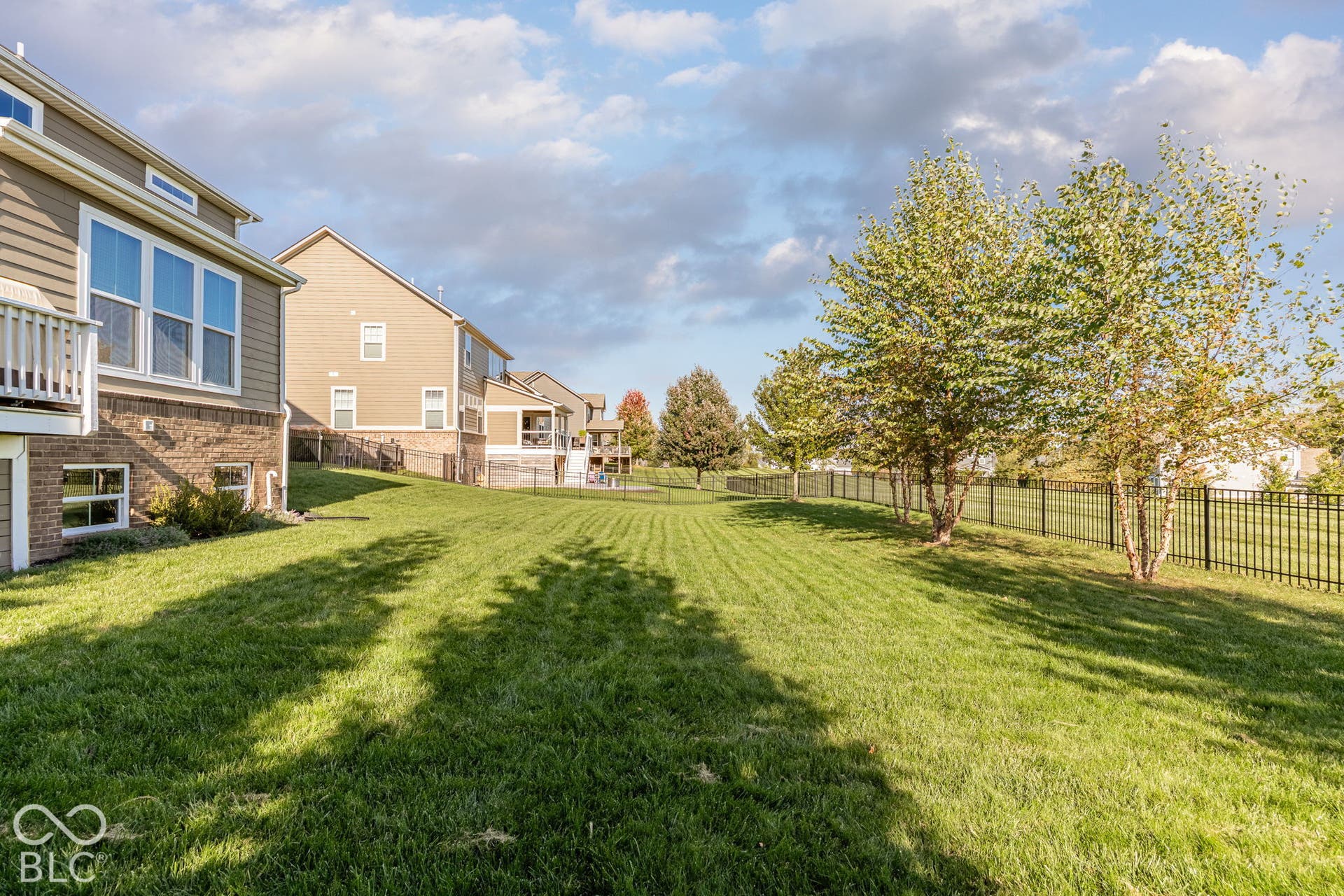 Expansive lawn with mature trees