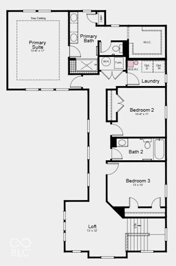 Second Floor Plan - Additional Highlights Include: 10' ceilings on first floor, gas line in kitchen, water softener rough-in, and finished and painted garage
