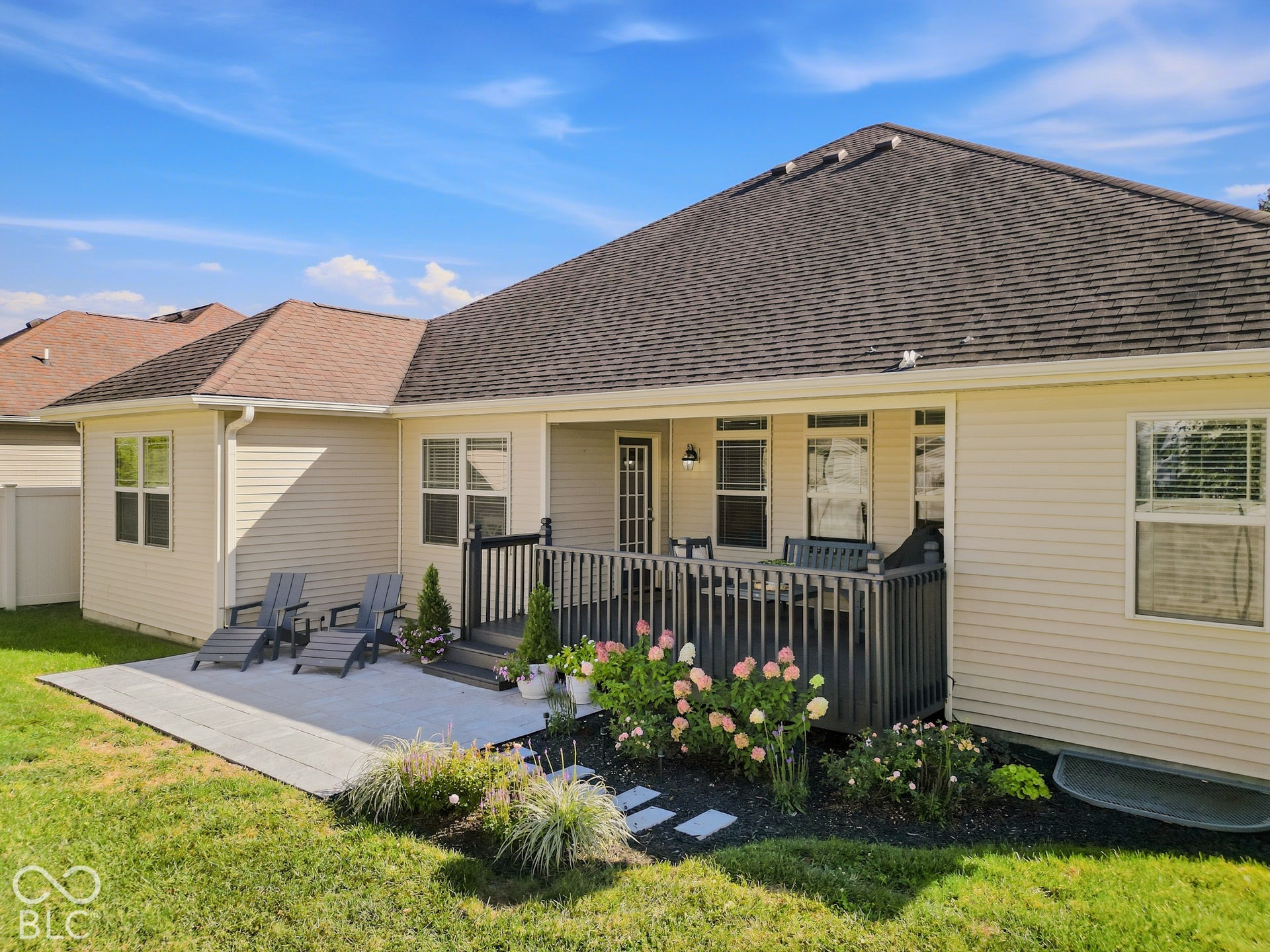 2656 Daffodil Court W, Columbus, IN 47201 Back covered deck and paver patio