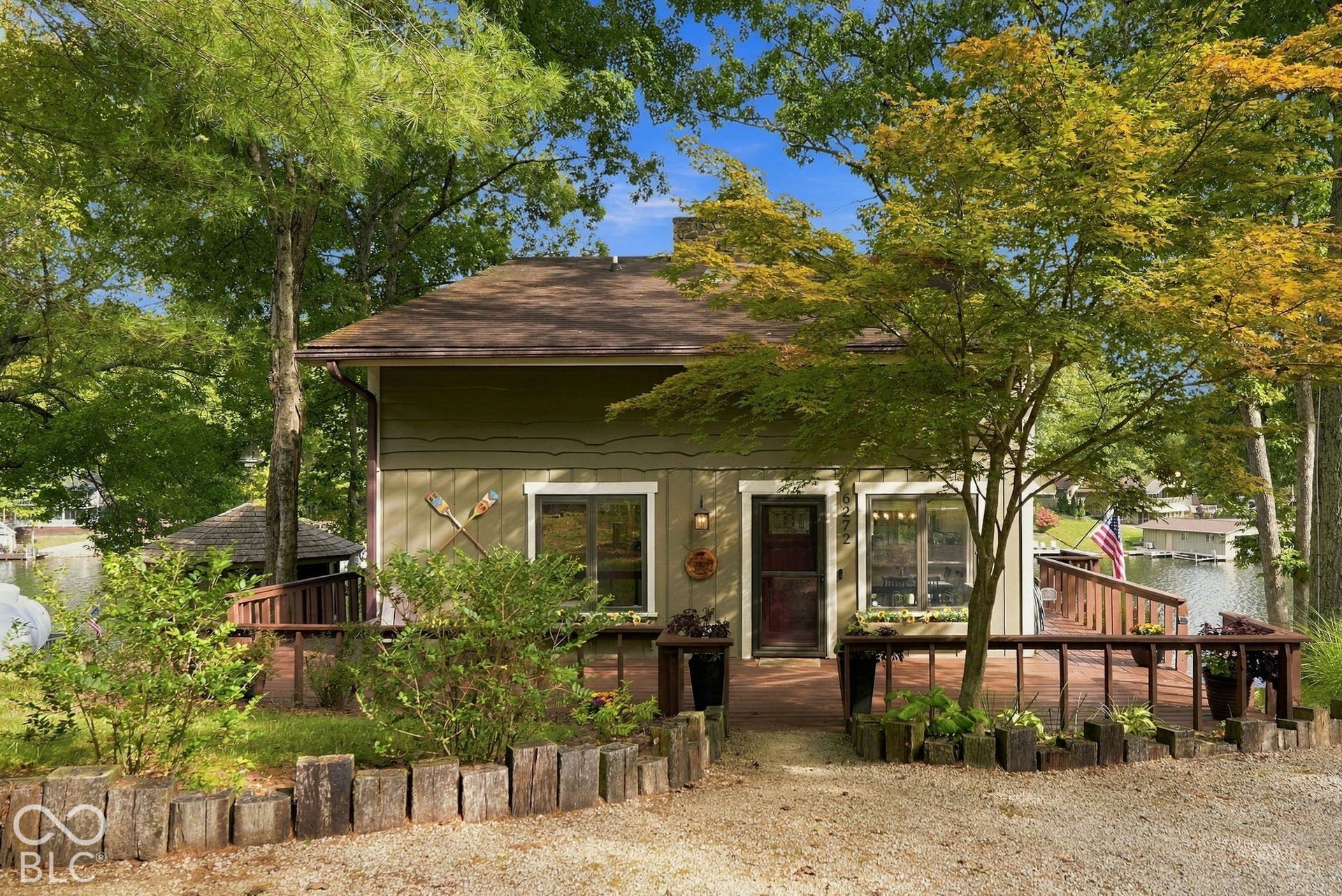 Exterior siding with a shingle roof