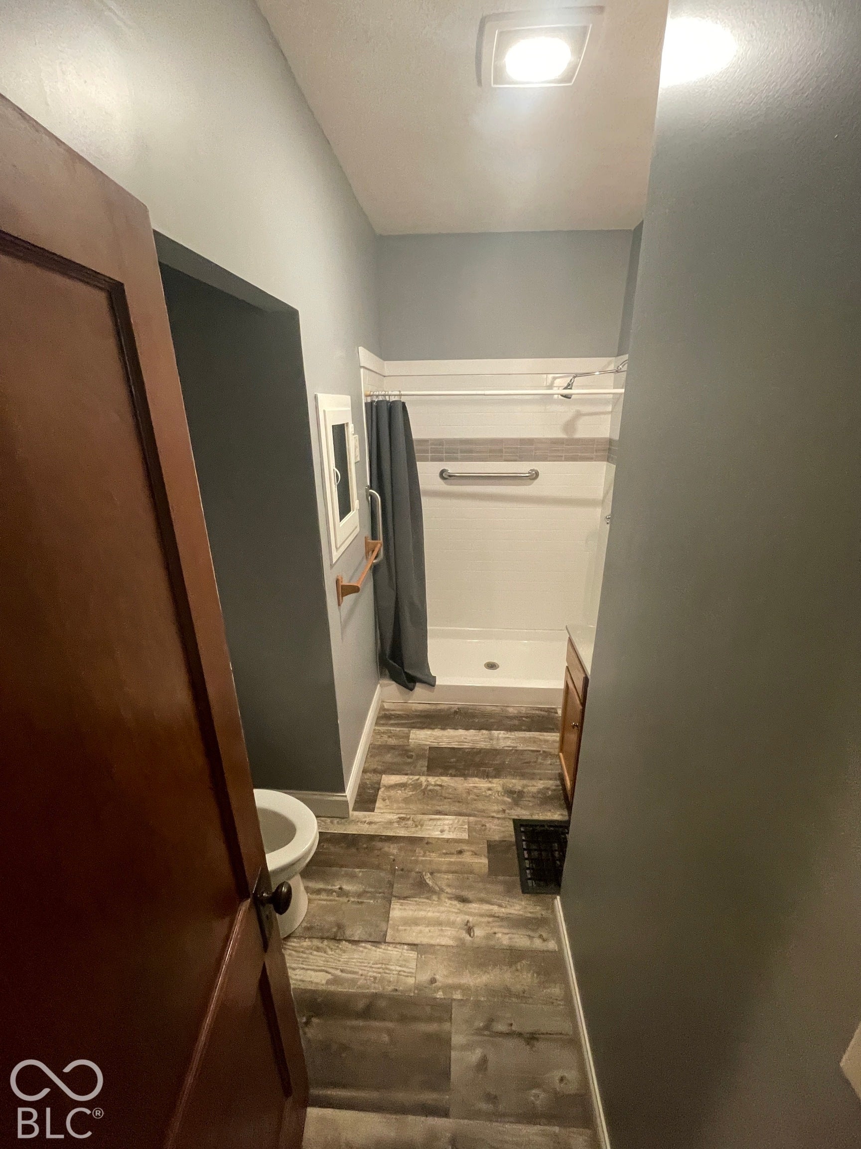 Wood-finish flooring throughout