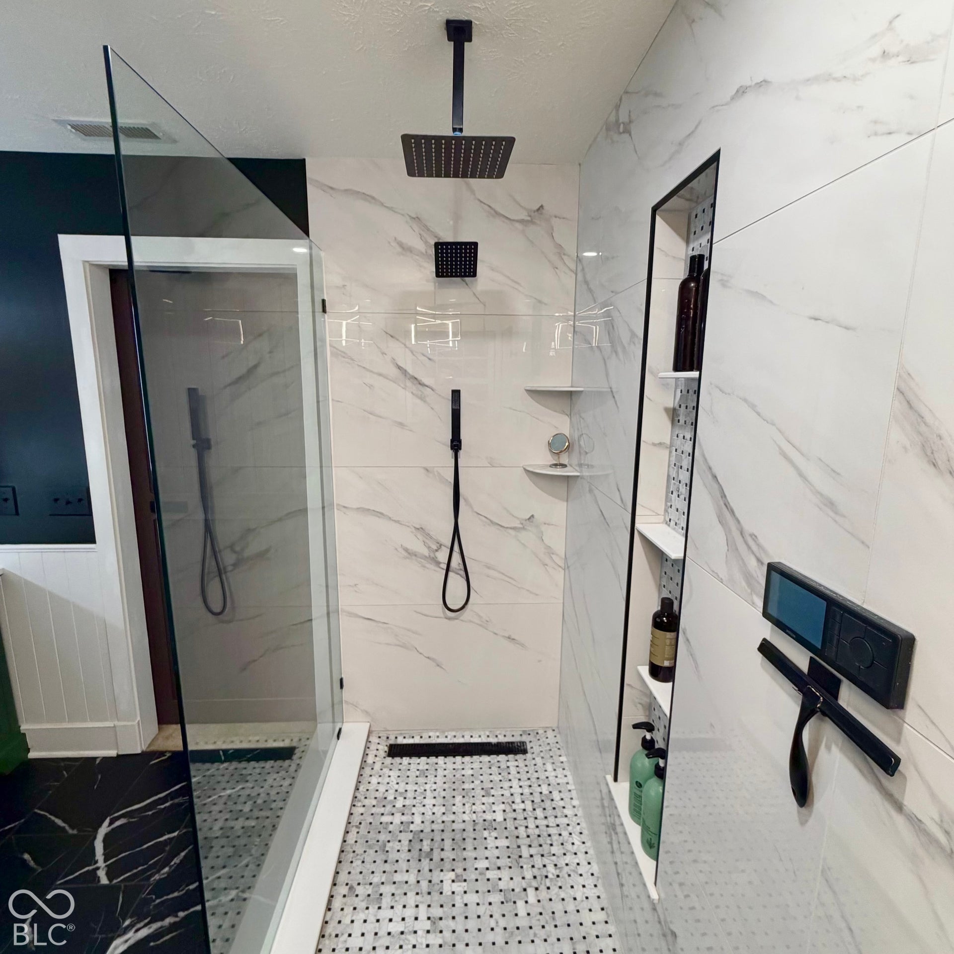 Gorgeous Carrara Marble Floors & Shelf