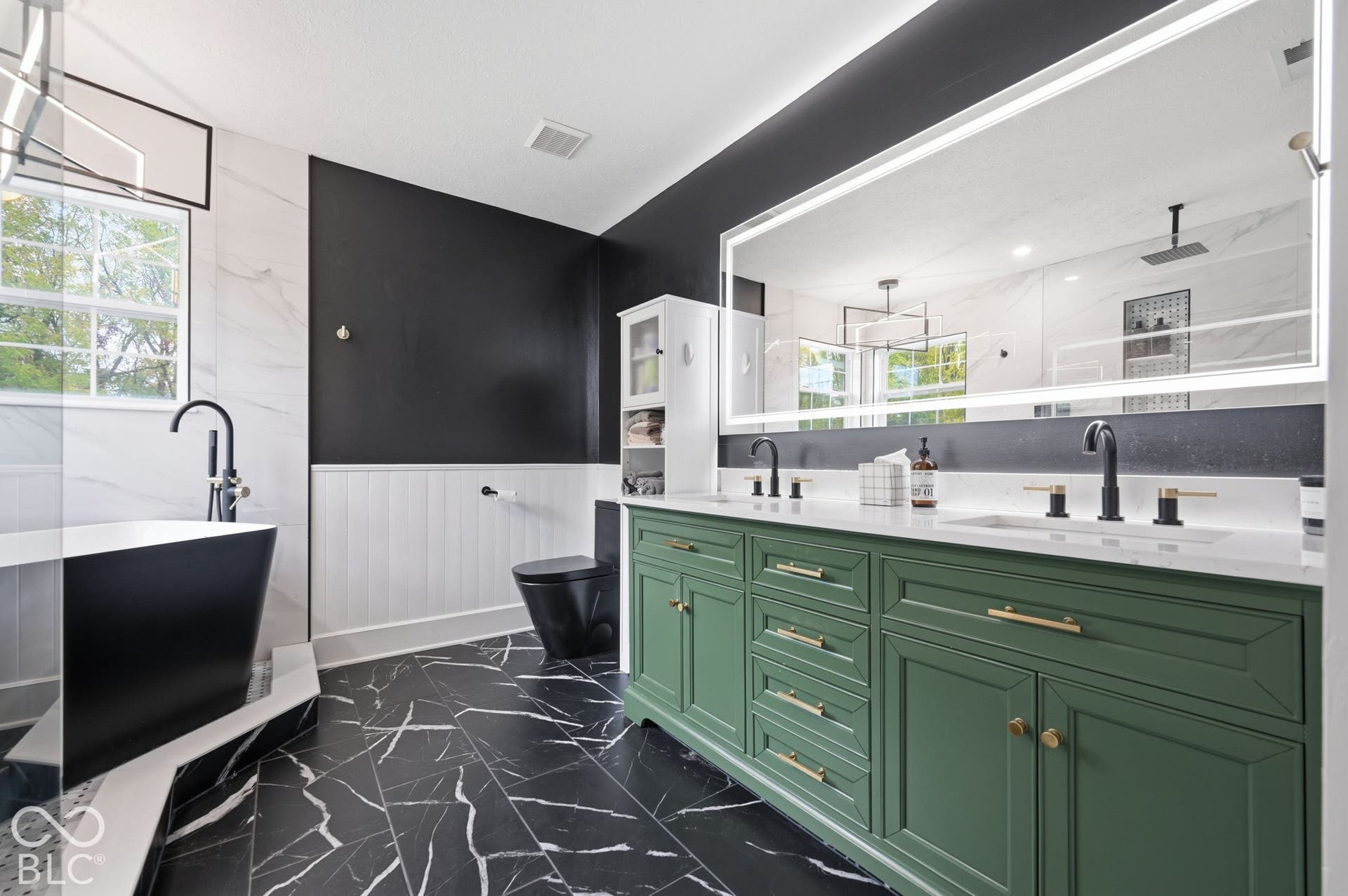 The Primary Bathroom Was Completely Remodeled In 2024- New Tub, Shower, Vanity, Floors, Mirrors Etc.